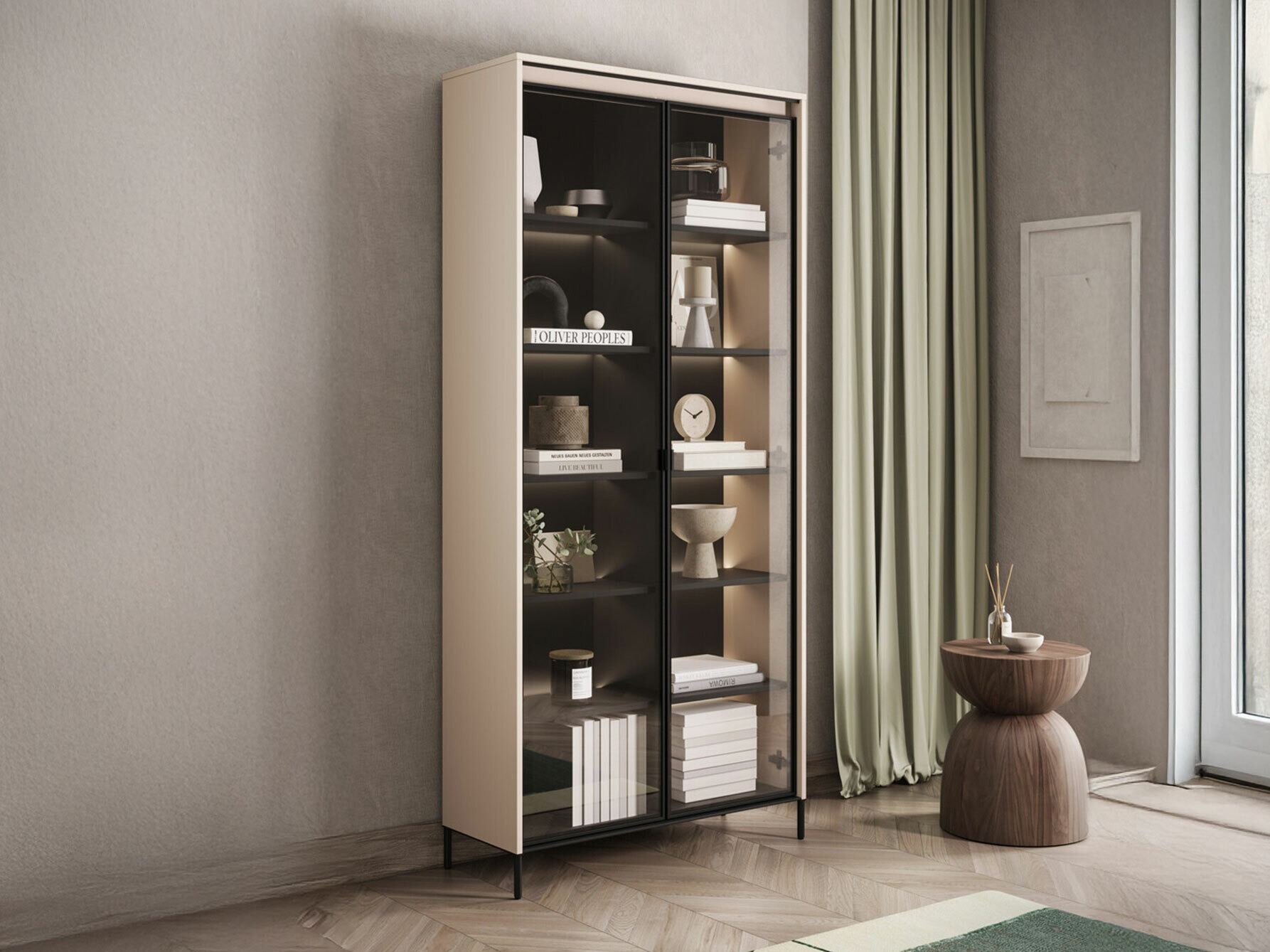 Bókahilla Fernolu 106 (Beige + Svartur)
