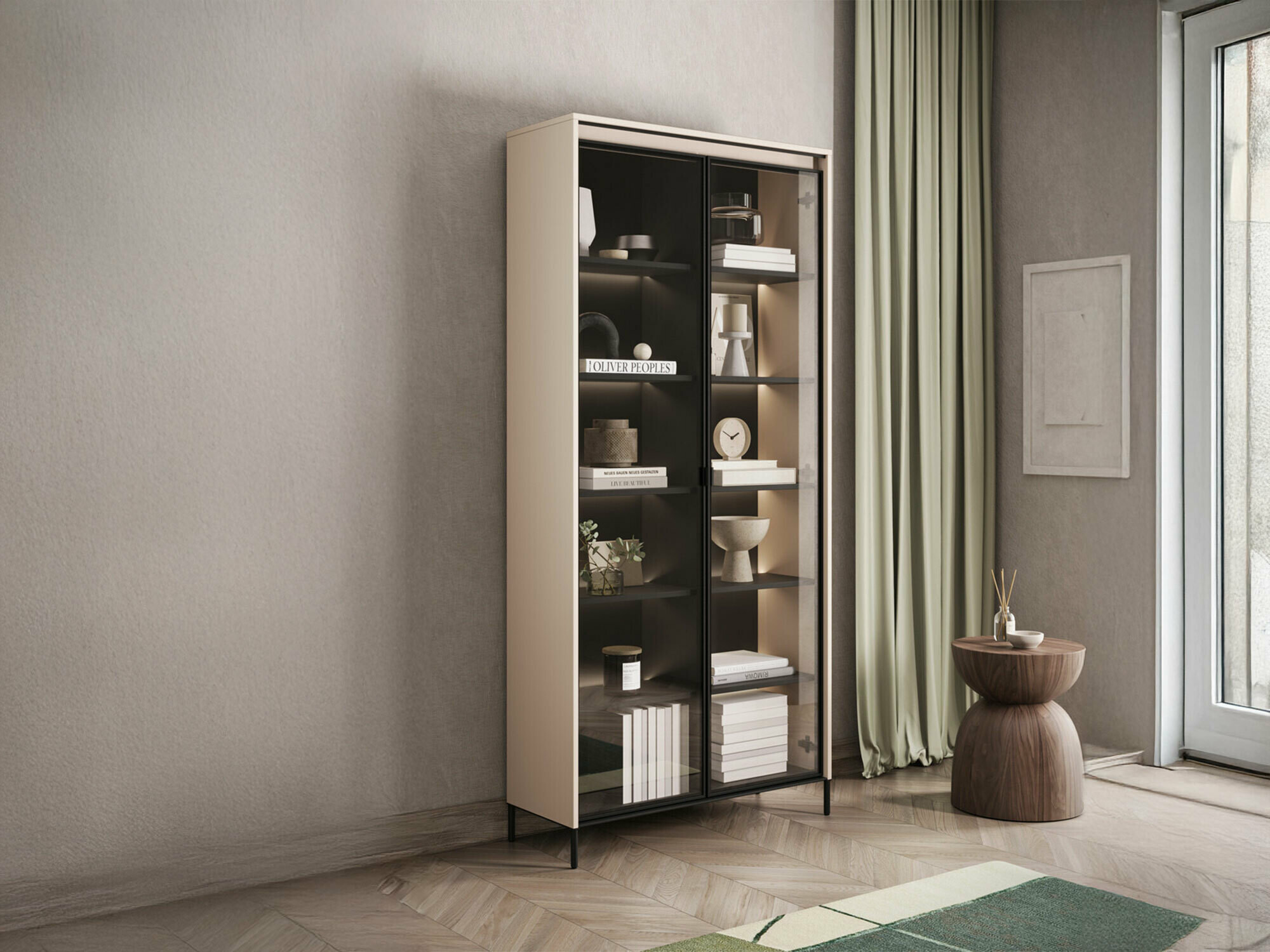 Bókahilla Fernolu 106 (Beige + Svartur)