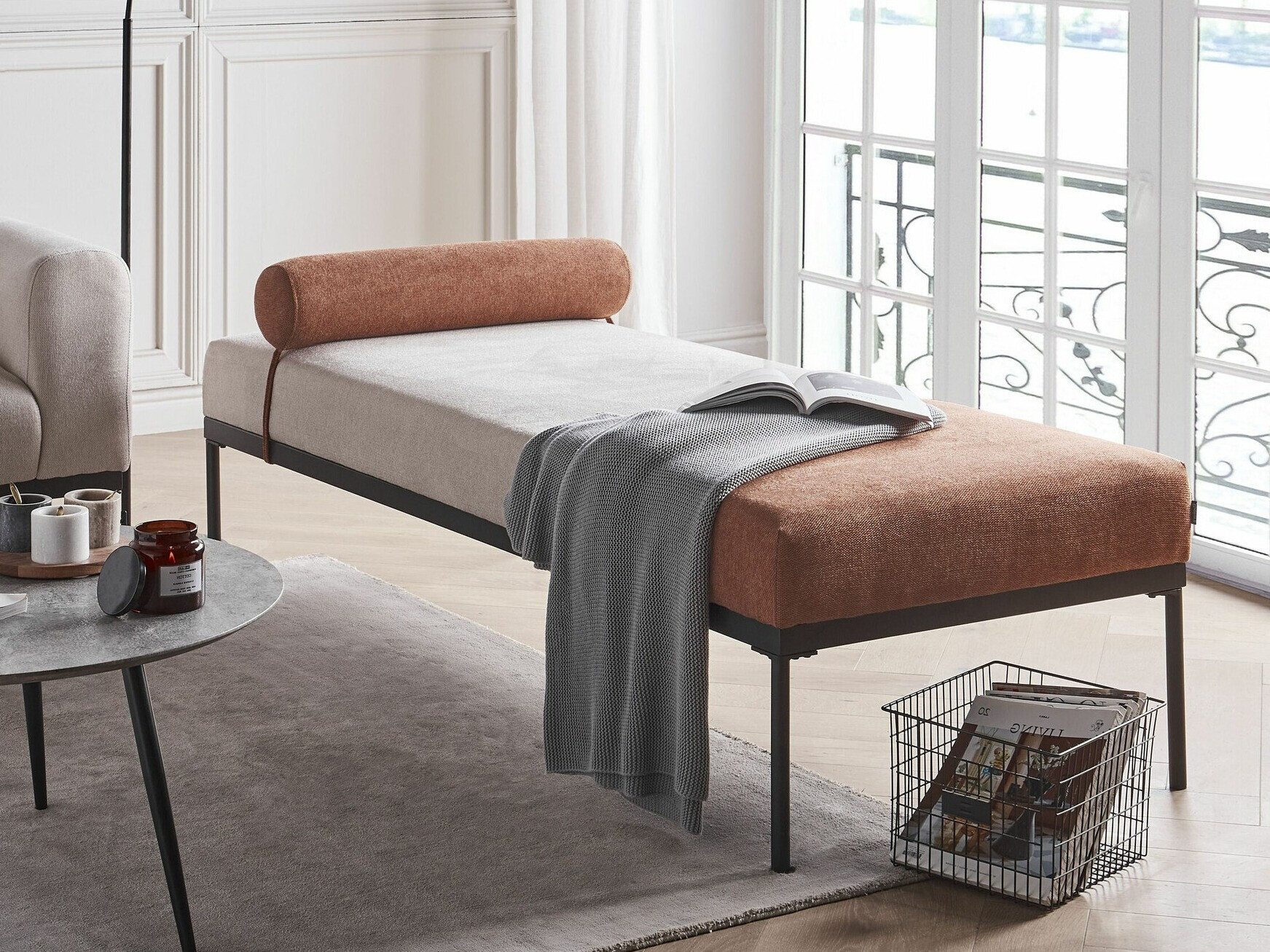 Legubekkur Berwyn 2204 (Beige + Appelsínugulur)