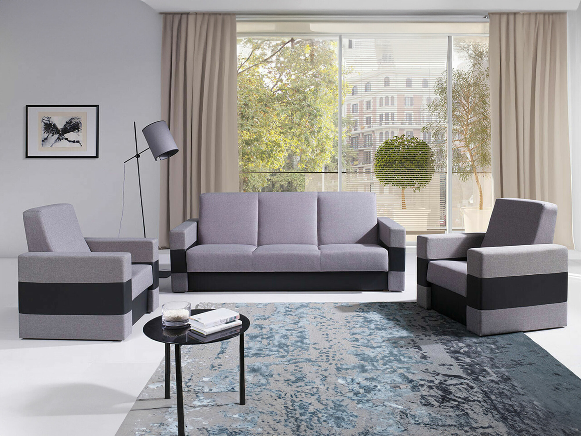 Bólstrað húsganasett Providence 171 (Soft 011 + Lux 05)