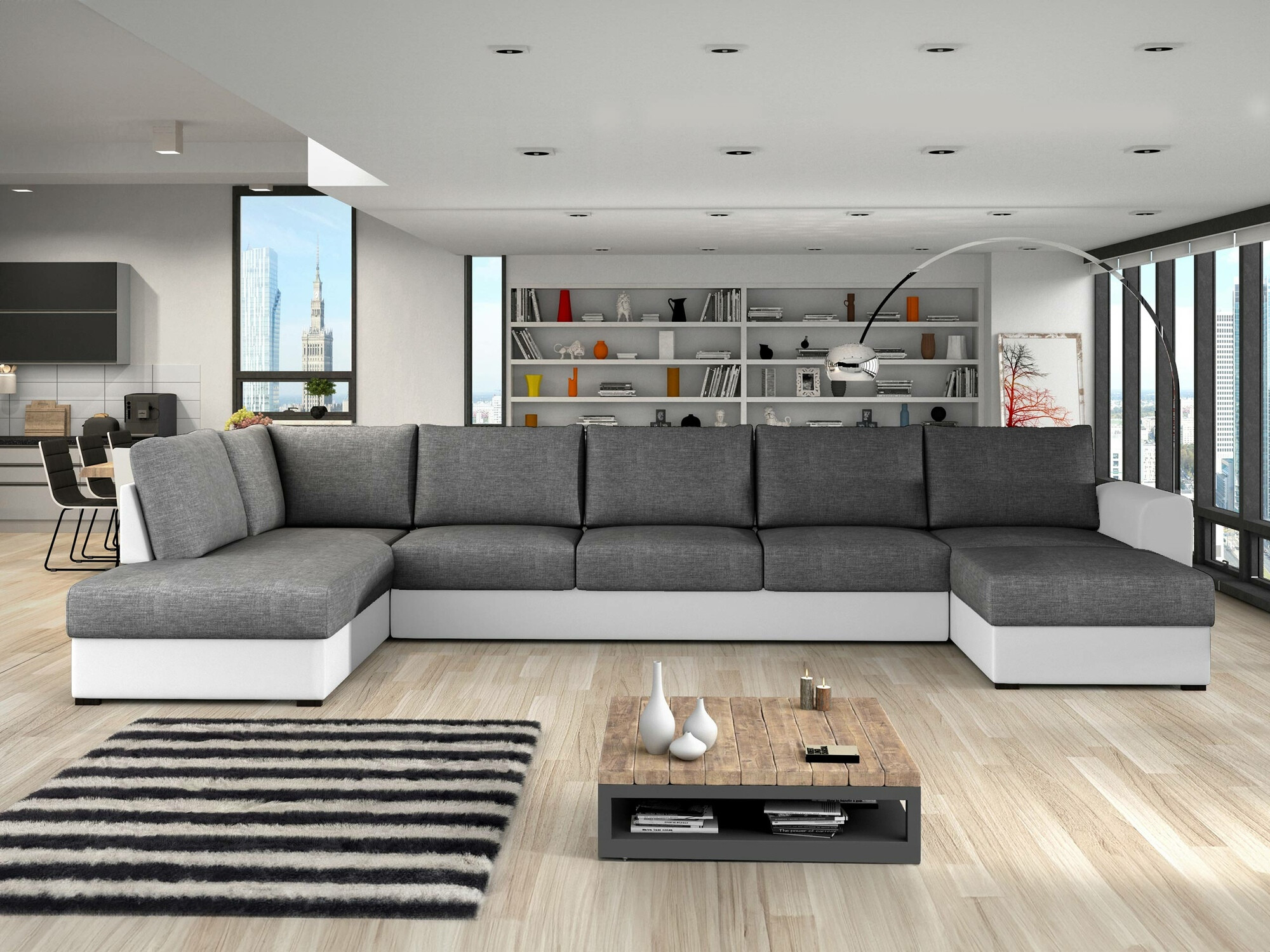 Horn­sófi Comfivo Flumen I (Soft 017 + Lux 06)