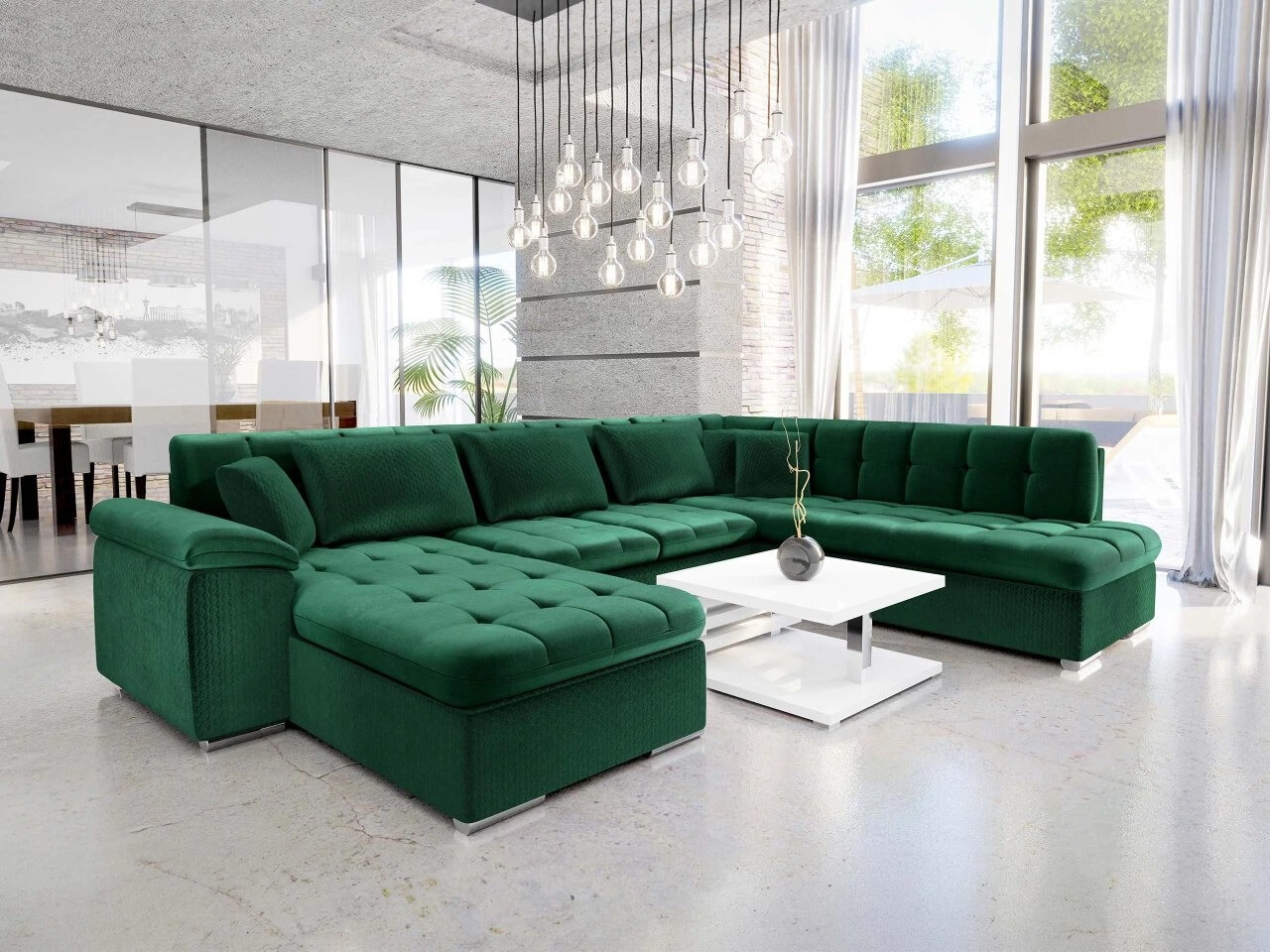Horn­sófi Comfivo Gemma V (Magic Velvet 2225-151 + Venus Velvet 2941)