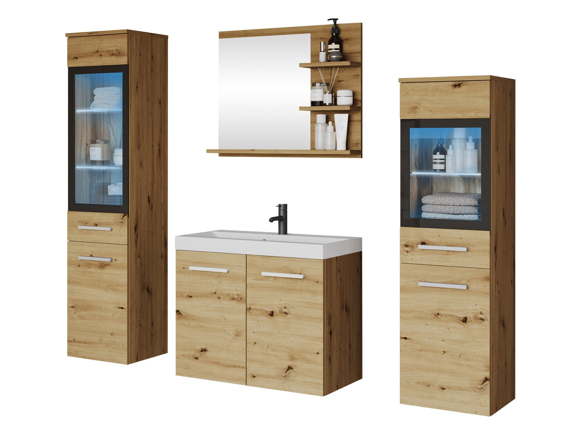 Baðherbergissett Scientia IV (Artisan-eik)