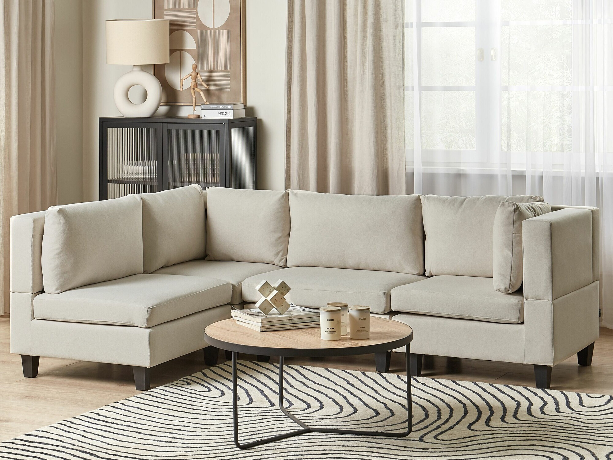 Einingahornsófi Elbmeli 108 (Beige)
