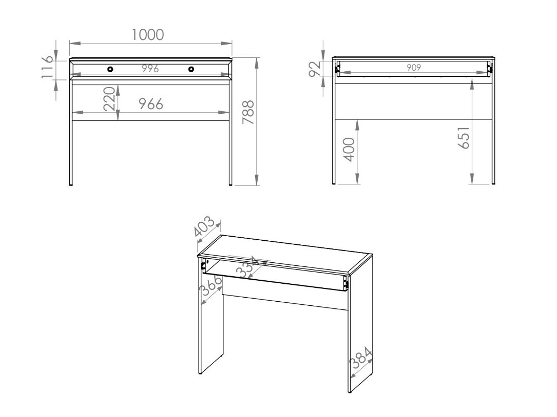 Console borð Romlevo 104