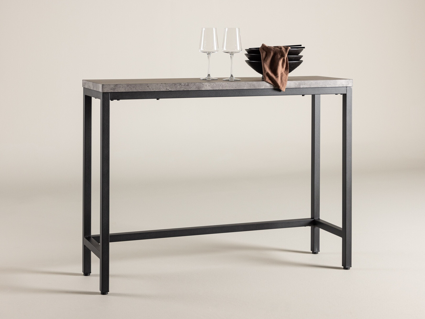 Console borð Dallas 2468 (Svartur + Steinsteypa)