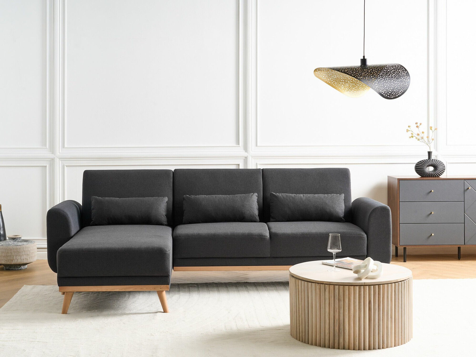 Horn­sófi Berwyn 2323 (Svartur)