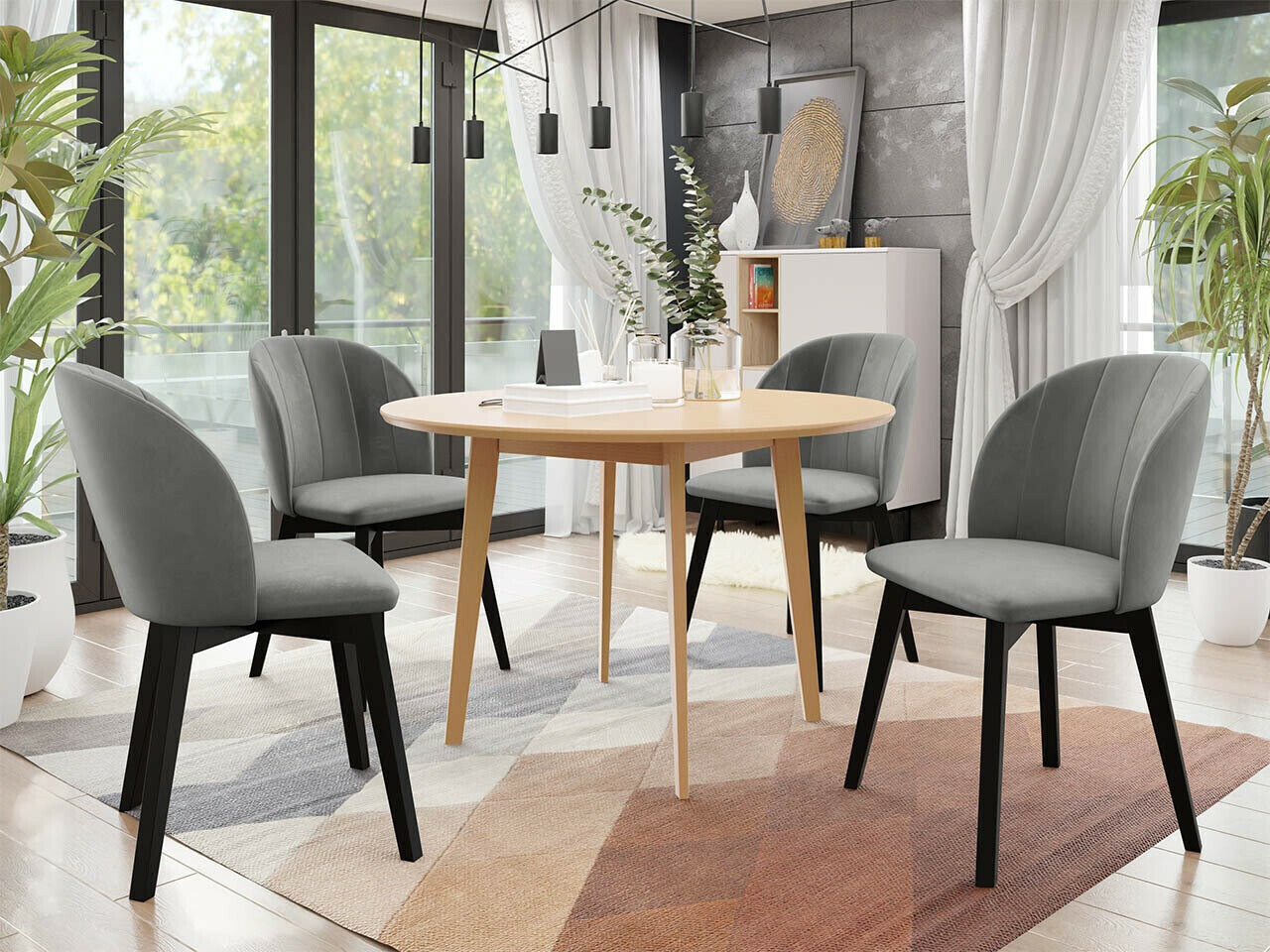 Borðstofusett Racine 136 (Brúnn)