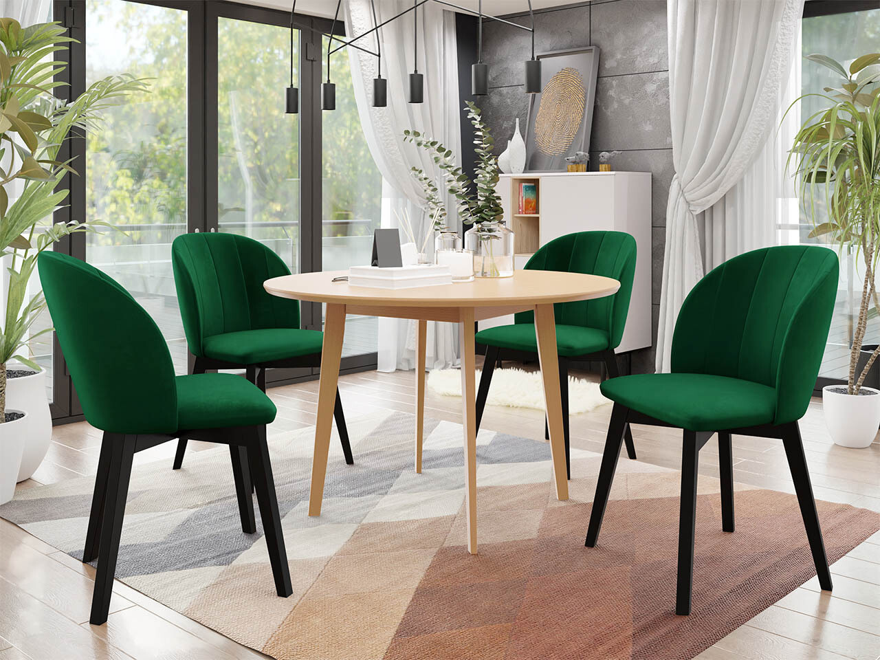 Borðstofusett Racine 136 (Brúnn)