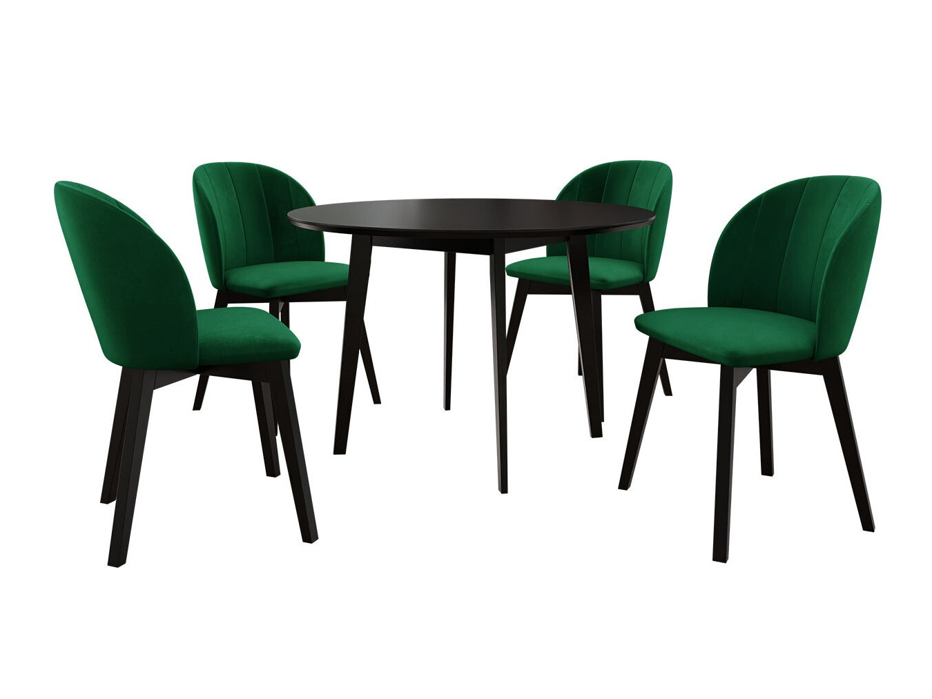 Borðstofusett Racine 136 (Svartur)