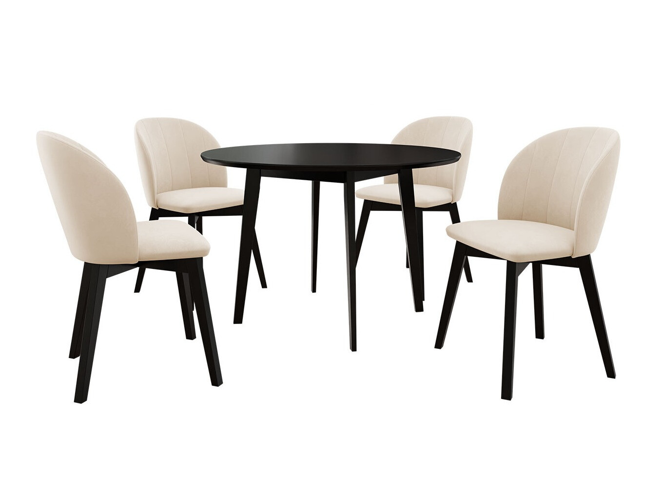 Borðstofusett Racine 136 (Svartur)