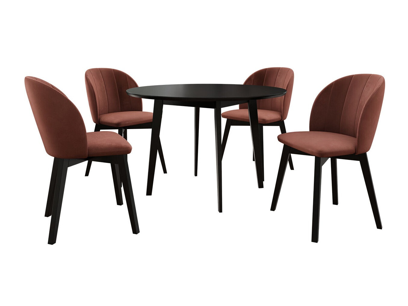 Borðstofusett Racine 136 (Svartur)