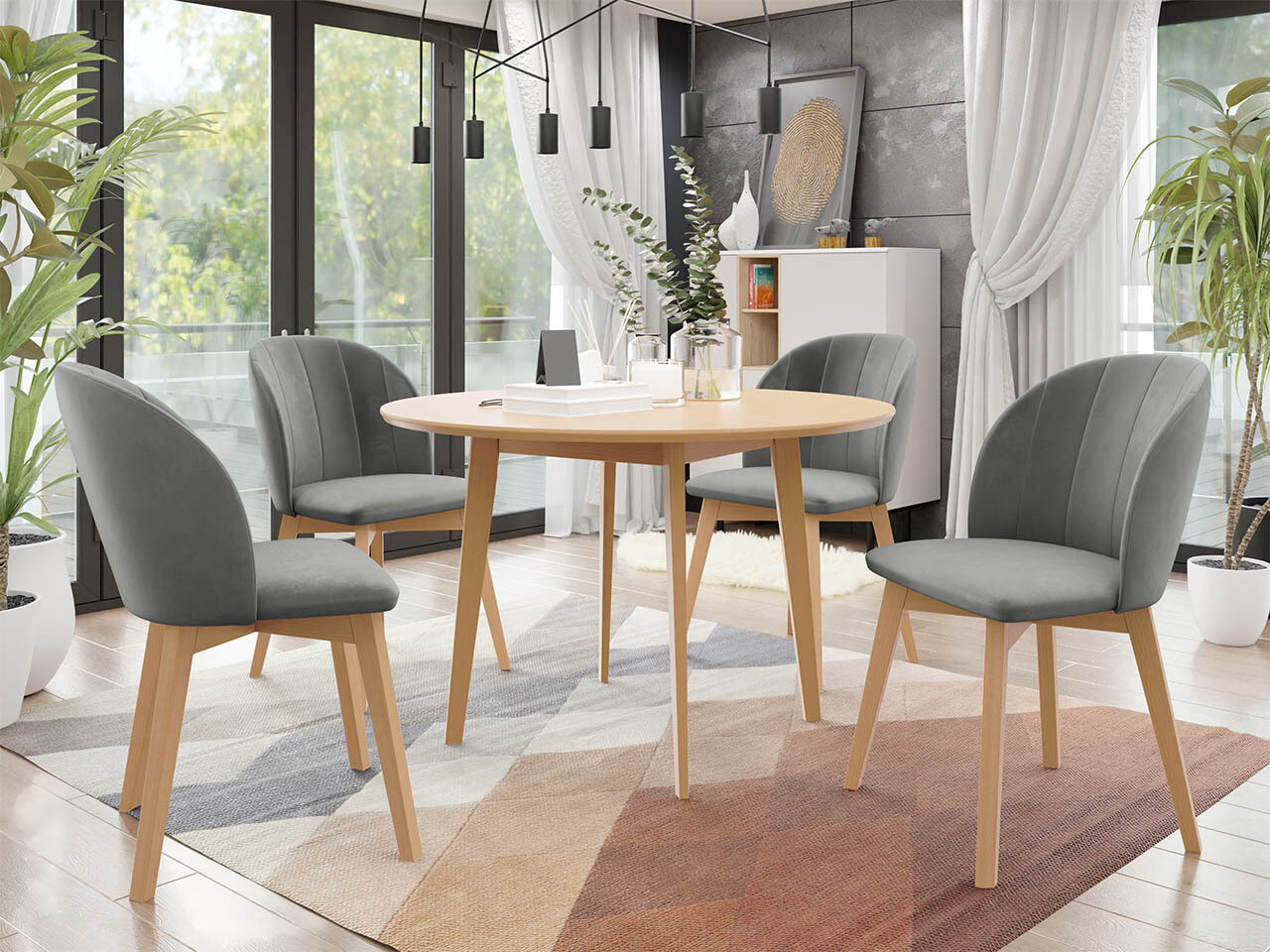 Borðstofusett Racine 136 (Brúnn)