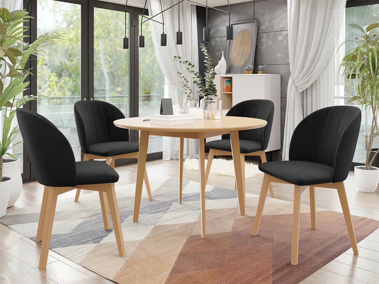 Borðstofusett Racine 136 (Brúnn)