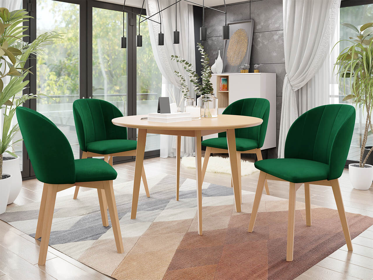 Borðstofusett Racine 136 (Brúnn)