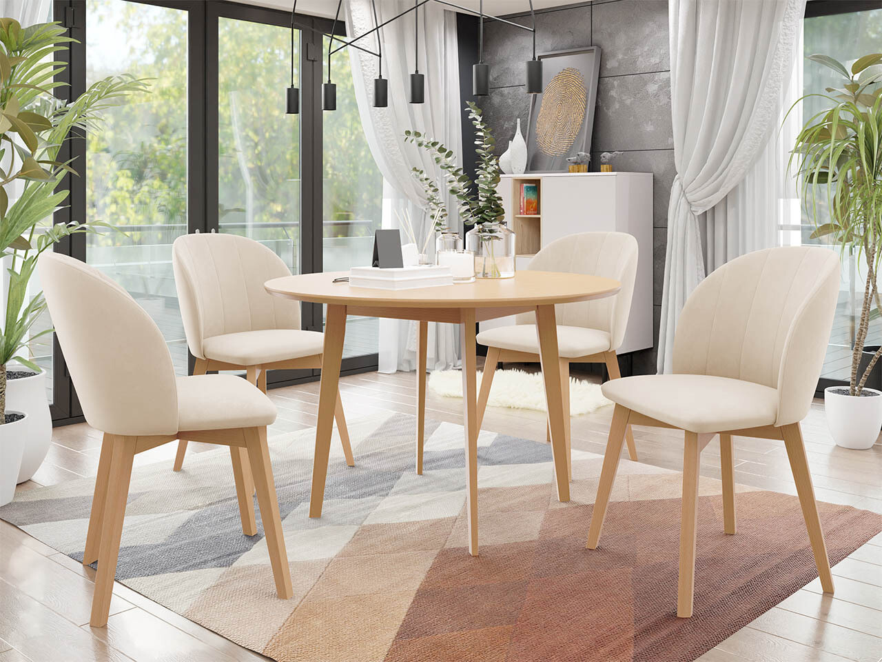 Borðstofusett Racine 136 (Brúnn)