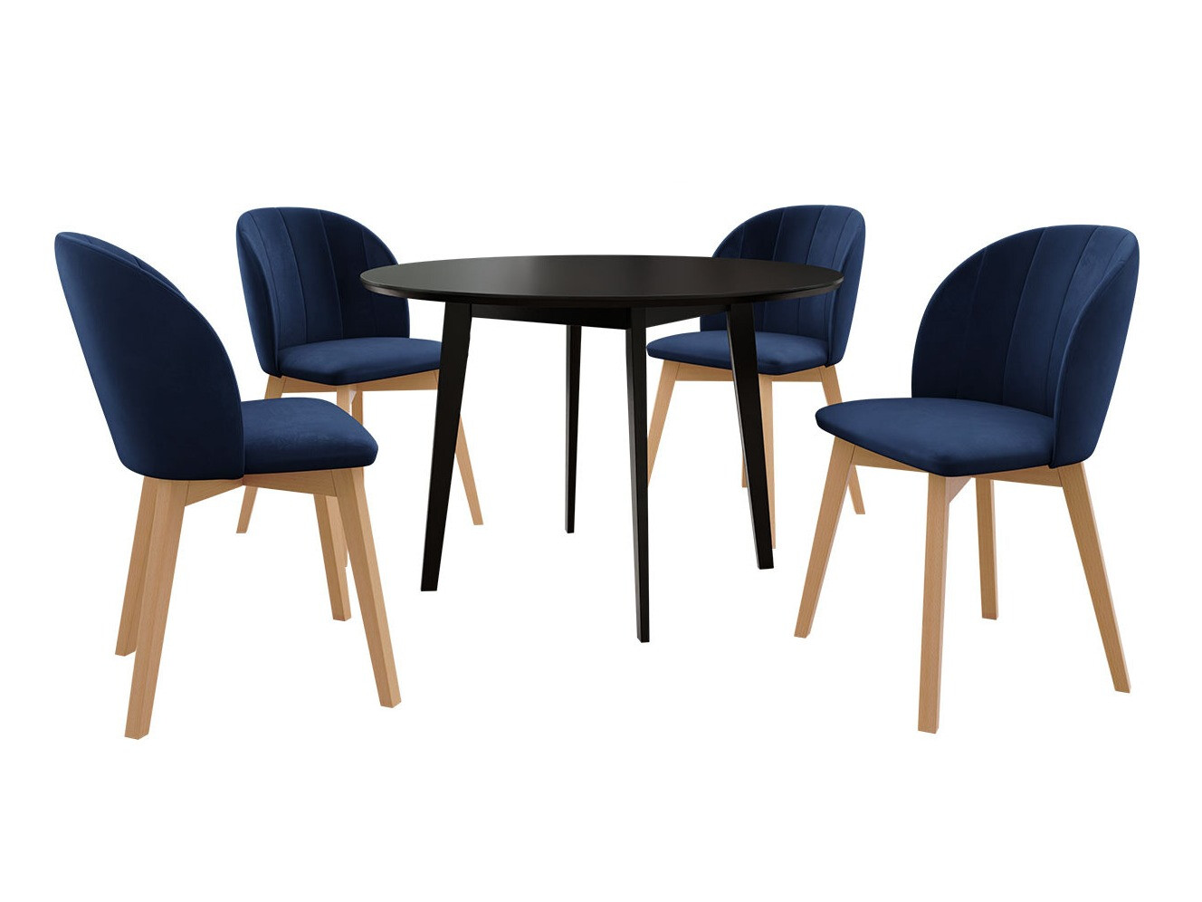 Borðstofusett Racine 136 (Svartur)