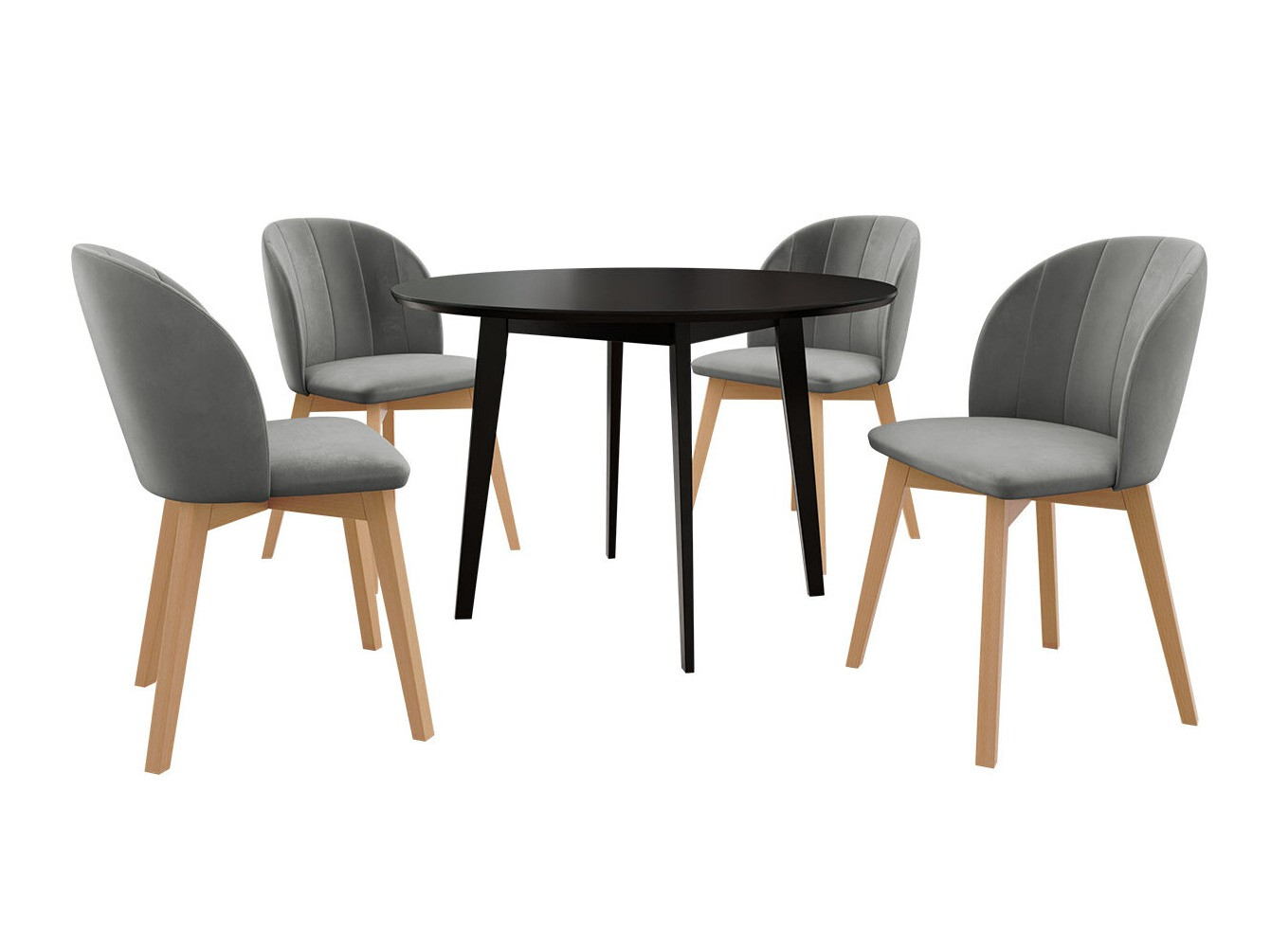 Borðstofusett Racine 136 (Svartur)
