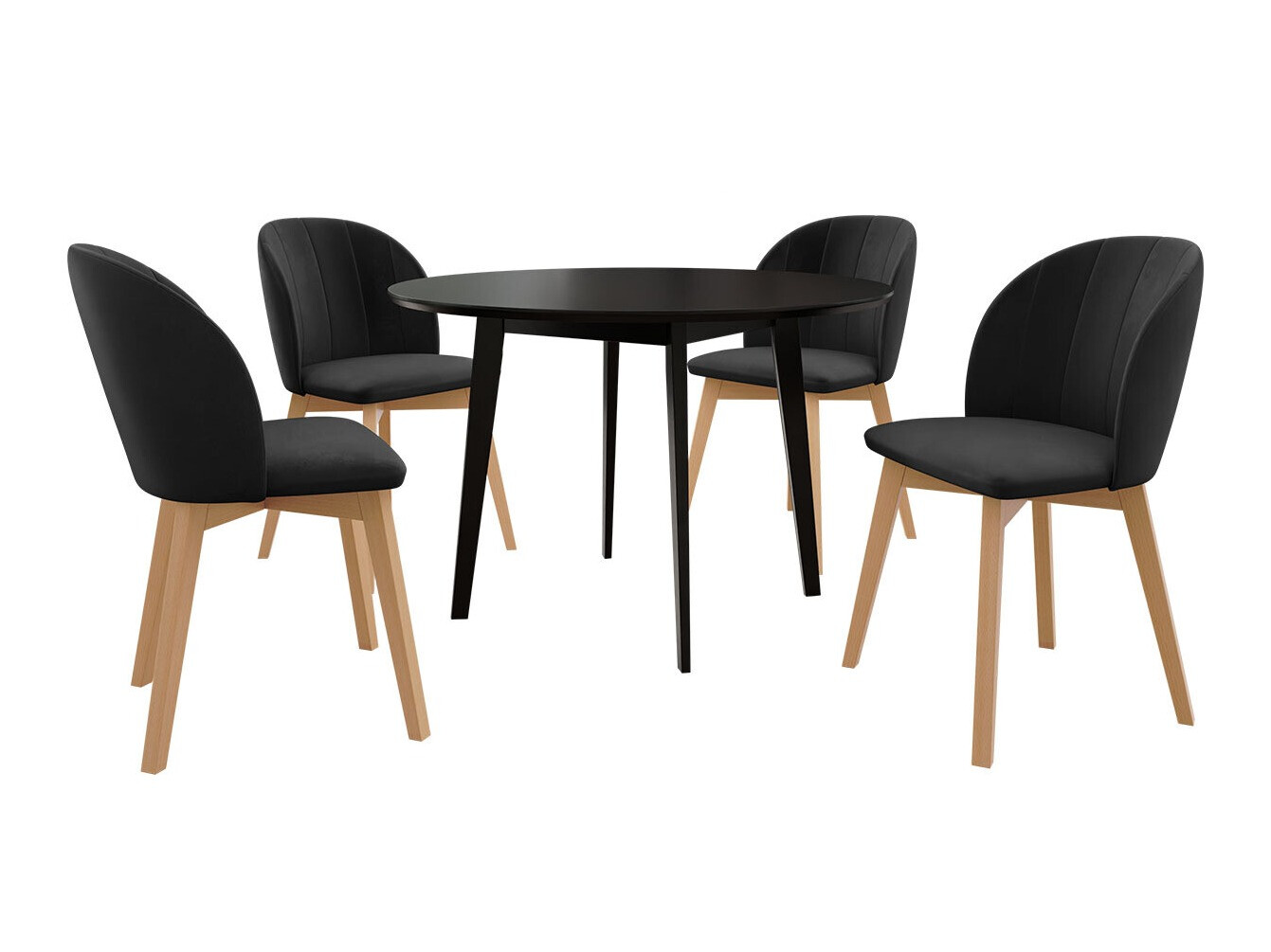 Borðstofusett Racine 136 (Svartur)