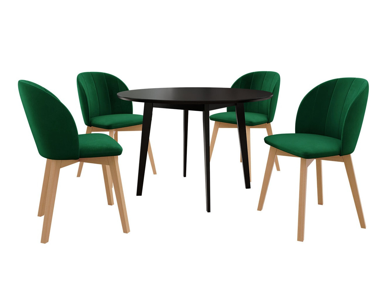 Borðstofusett Racine 136 (Svartur)