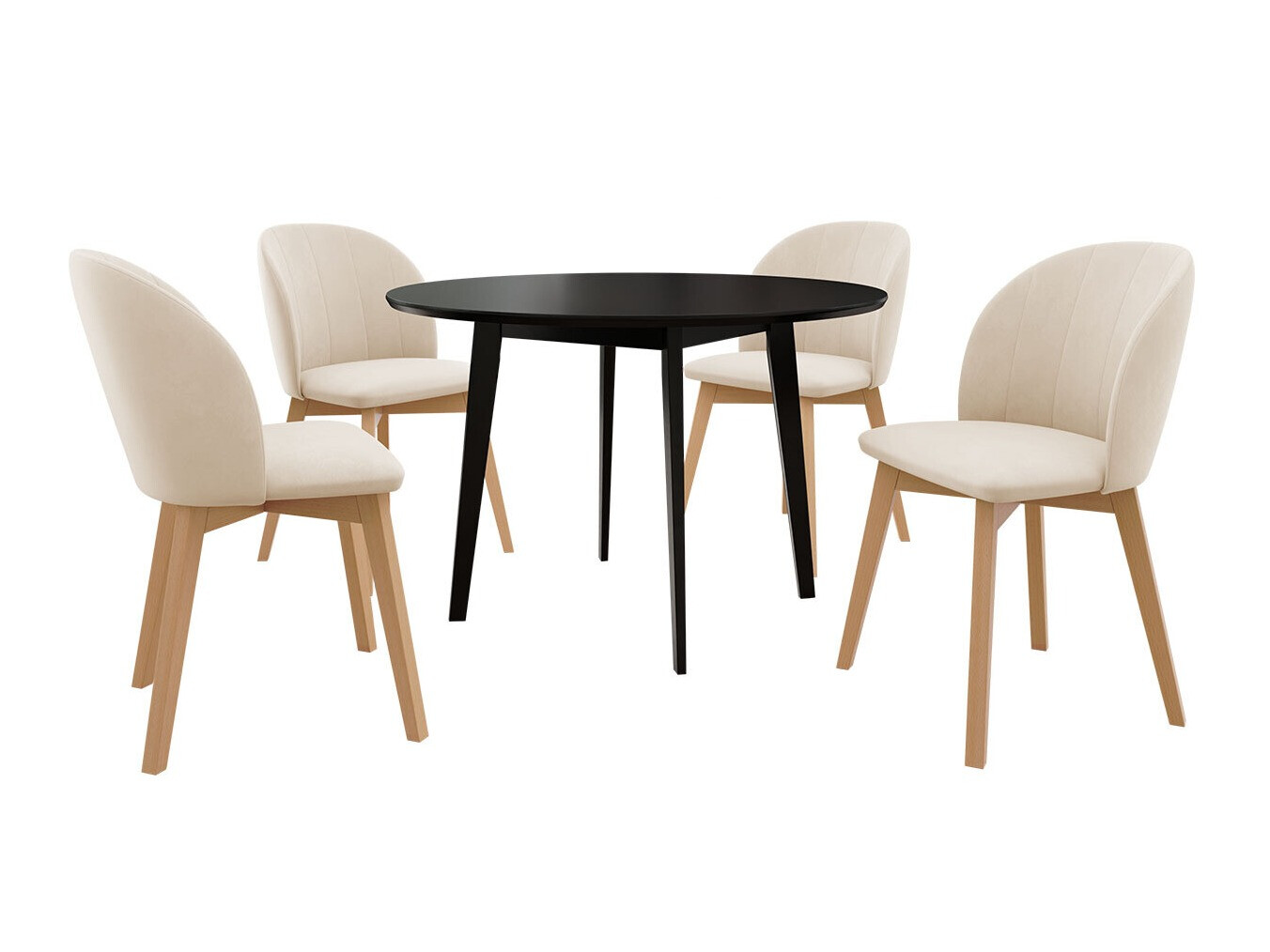 Borðstofusett Racine 136 (Svartur)