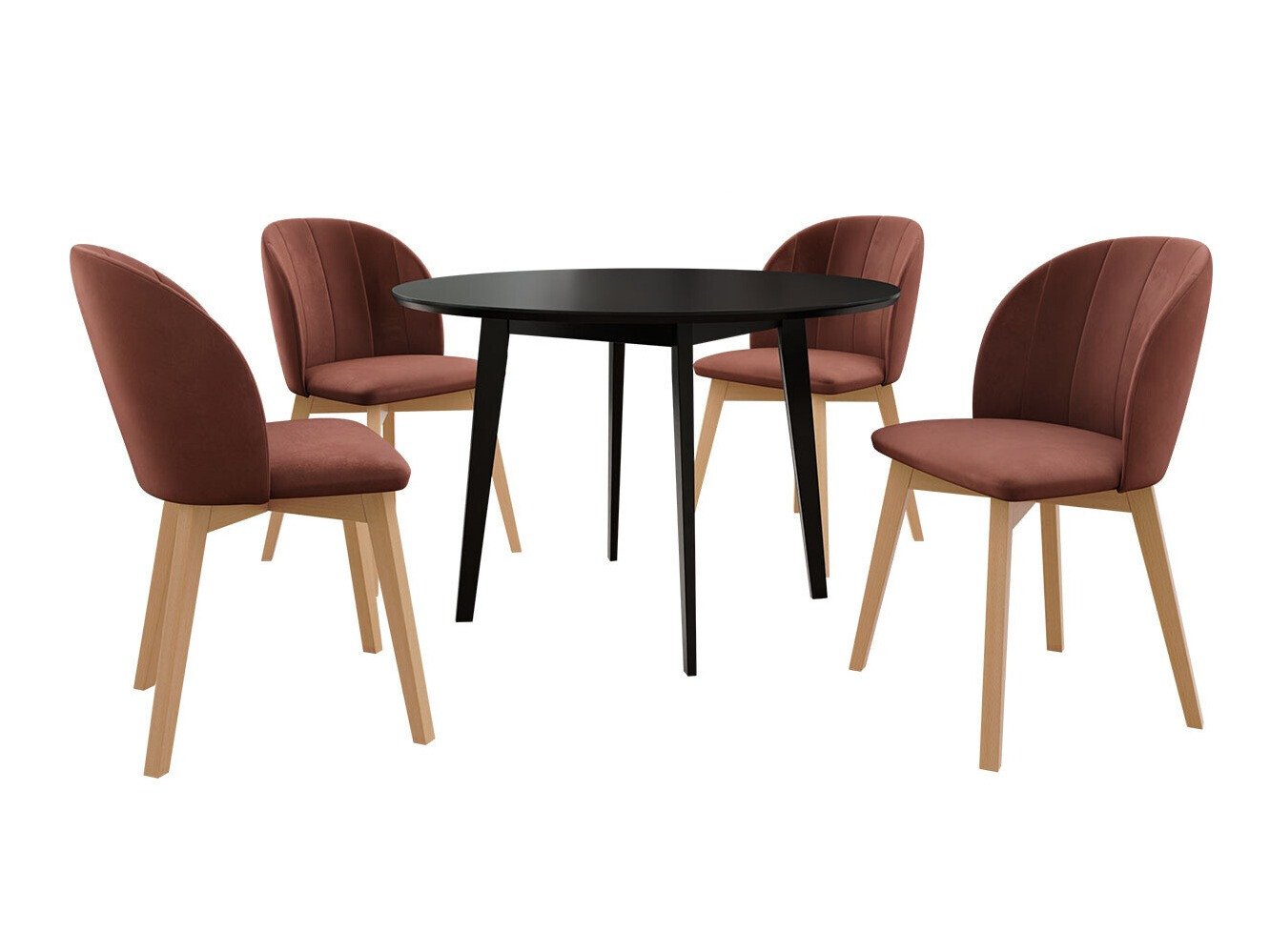 Borðstofusett Racine 136 (Svartur)