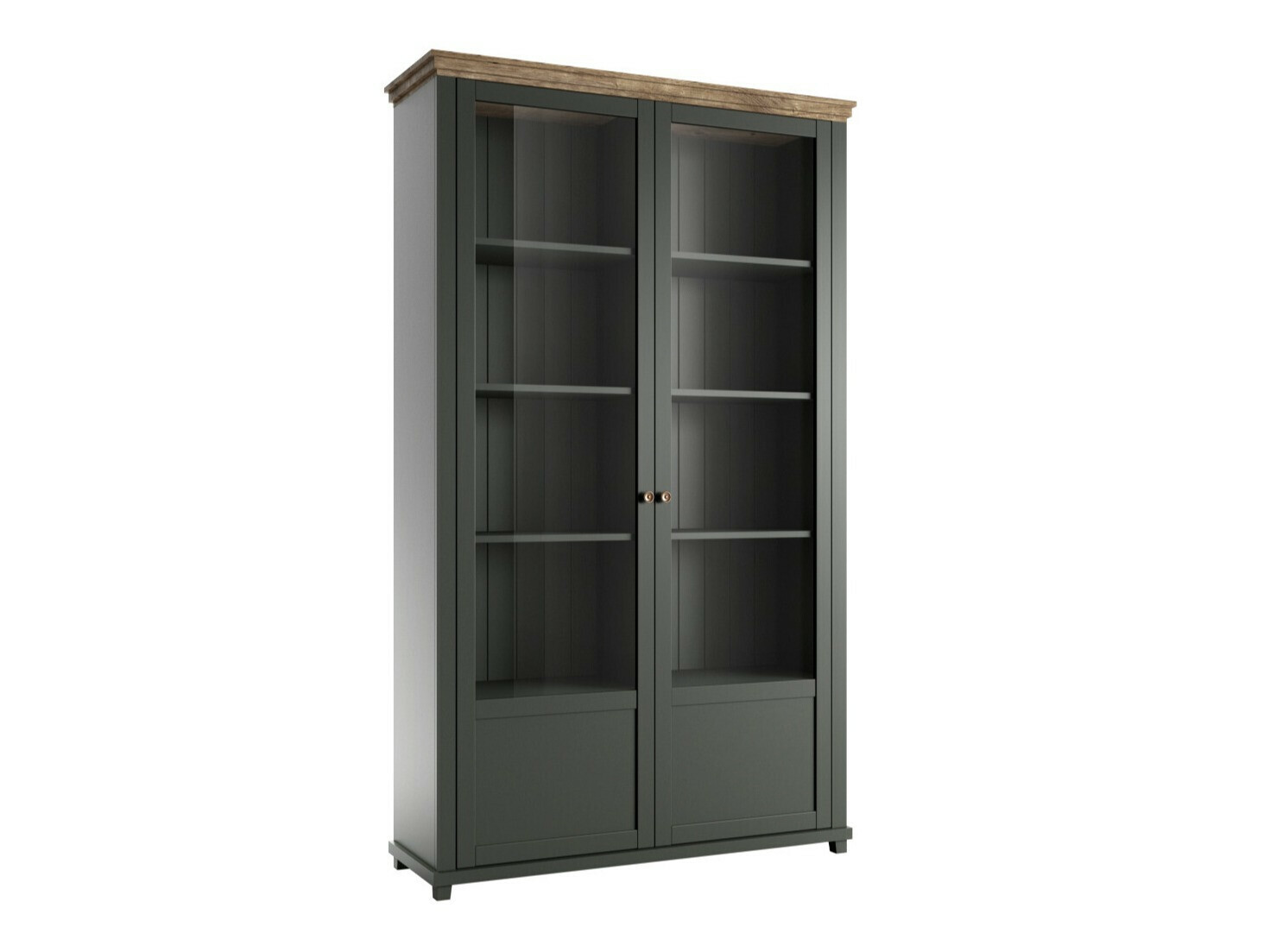 Bókahilla Tolnue 102 (Dökkgrænn + Lefkas-eik)