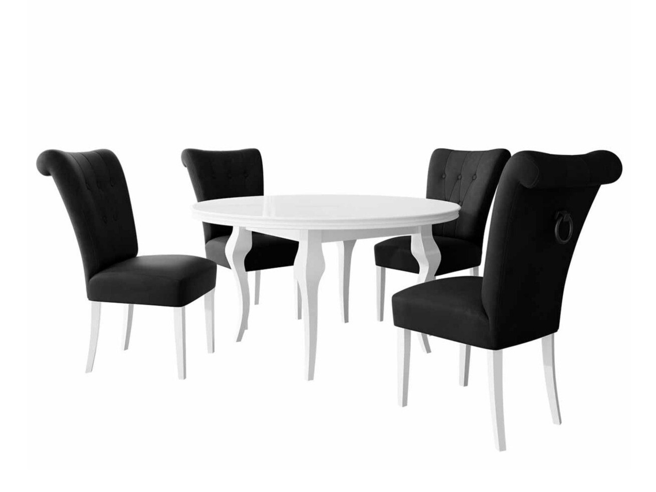 Borðstofusett Racine 143 (Hvítur + Magic Velvet 2219)