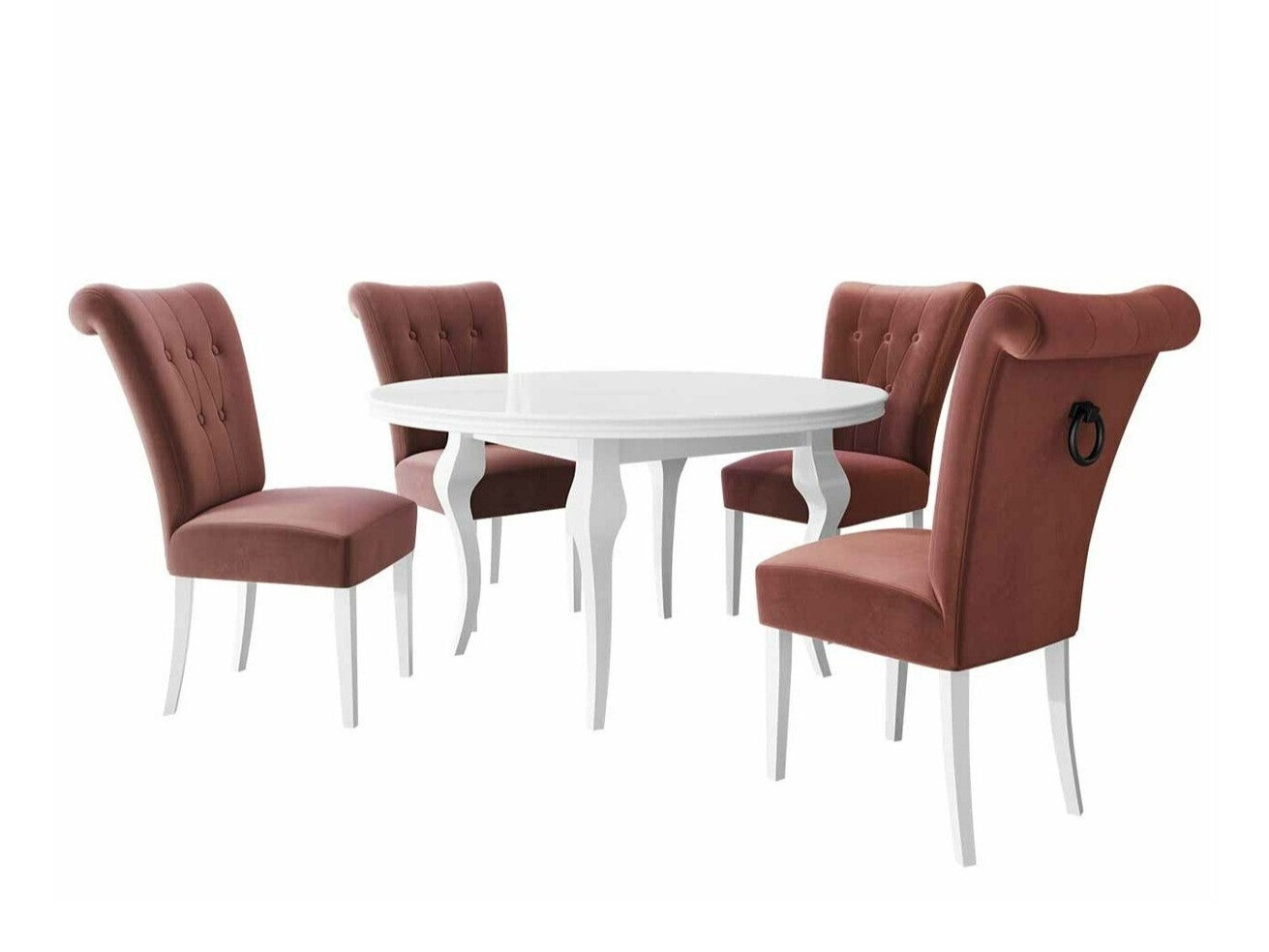 Borðstofusett Racine 143 (Hvítur + Magic Velvet 2258)