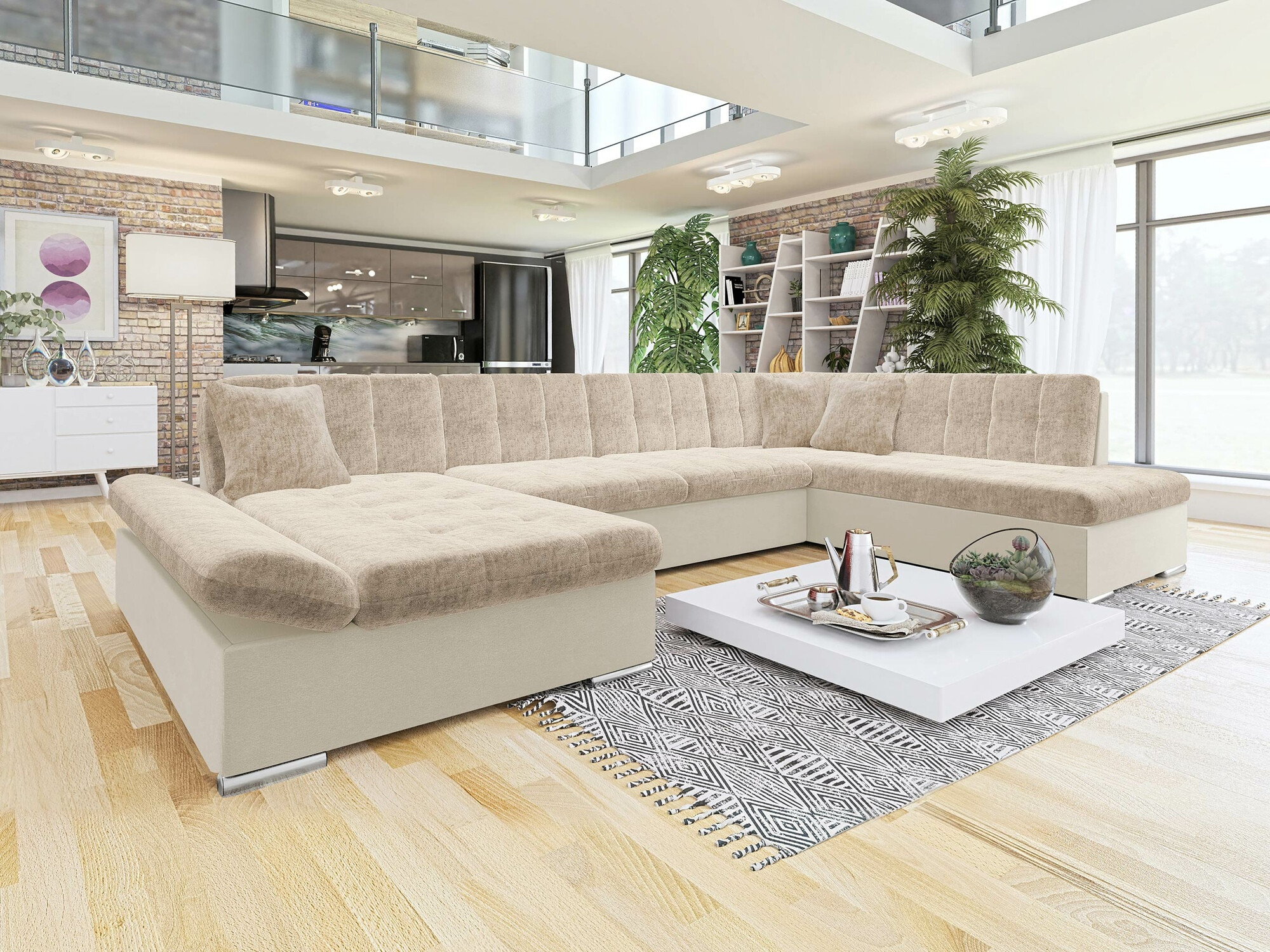 Horn­sófi Comfivo Tilia (Venus Velvet 2927 + Miu 2041)