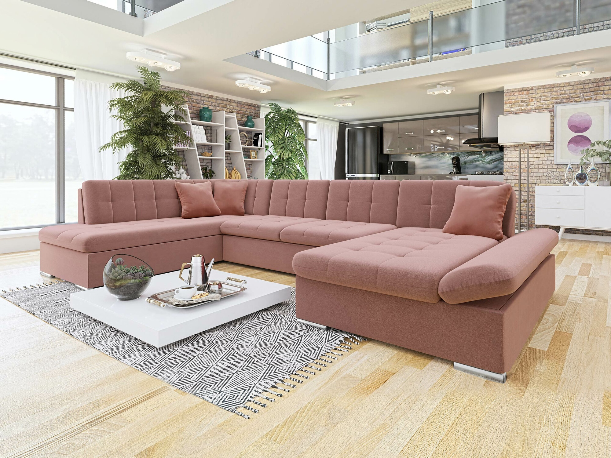 Horn­sófi Comfivo Tilia II (Venus Velvet 2918 + Magic Velet 2258)