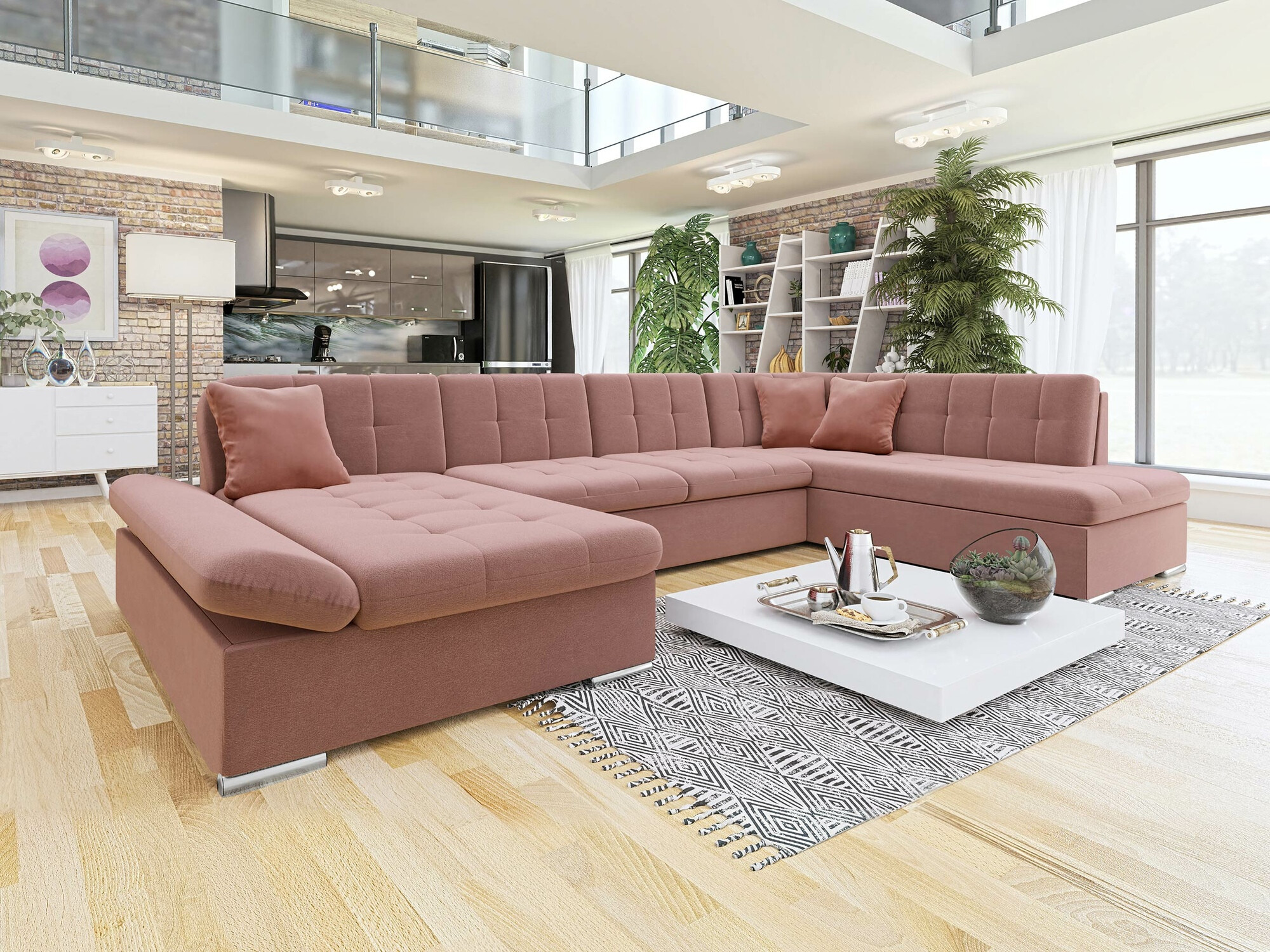 Horn­sófi Comfivo Tilia II (Venus Velvet 2918 + Magic Velet 2258)