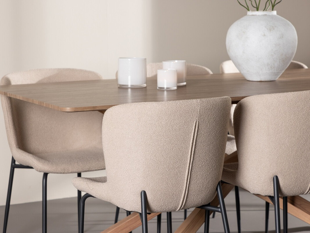 Borðstofusett Dallas 5102 (Beige)