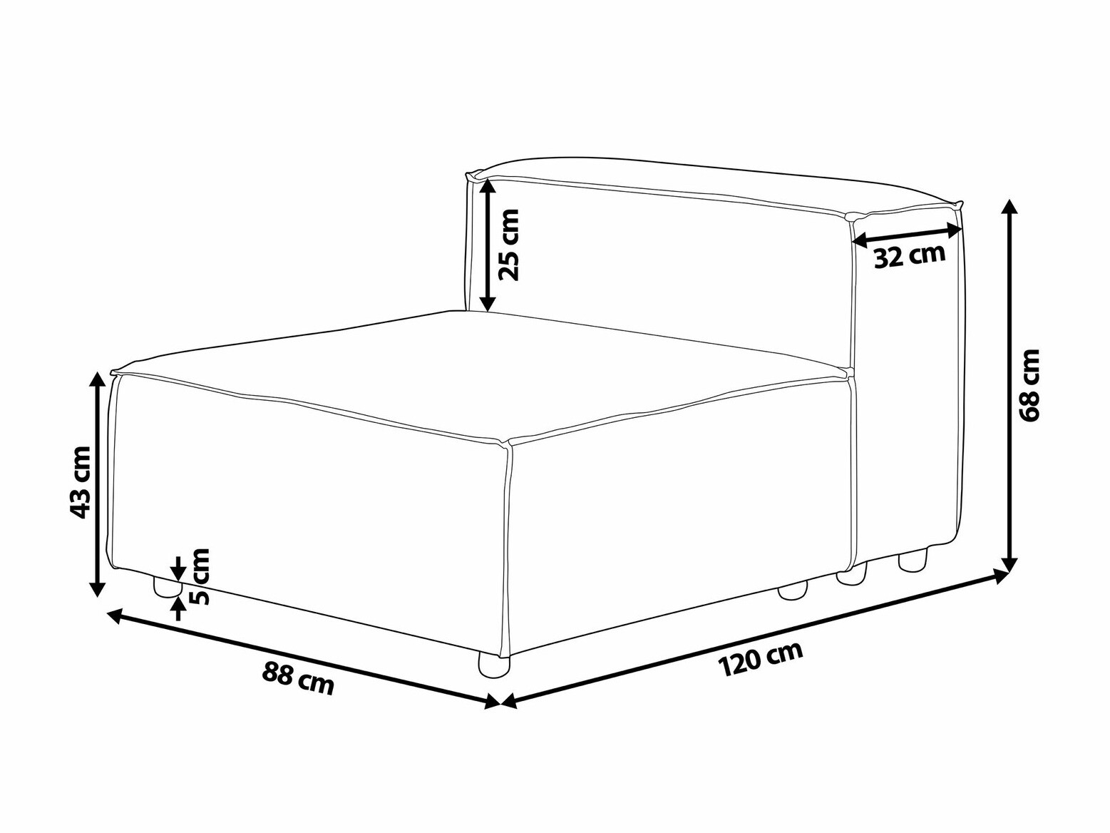 Hægindastóla eining Serophi 100 (Beige)