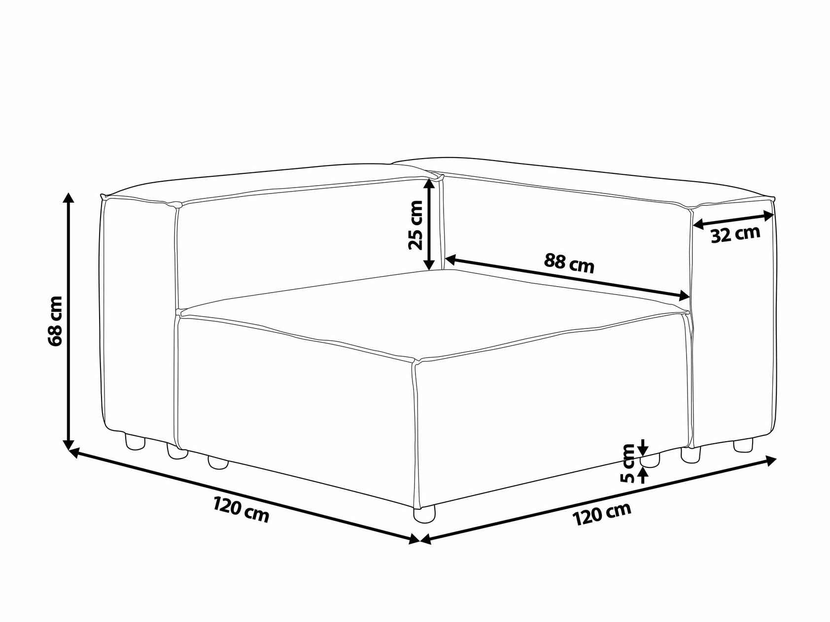 Sófaeining Serophi 101 (Taupe)