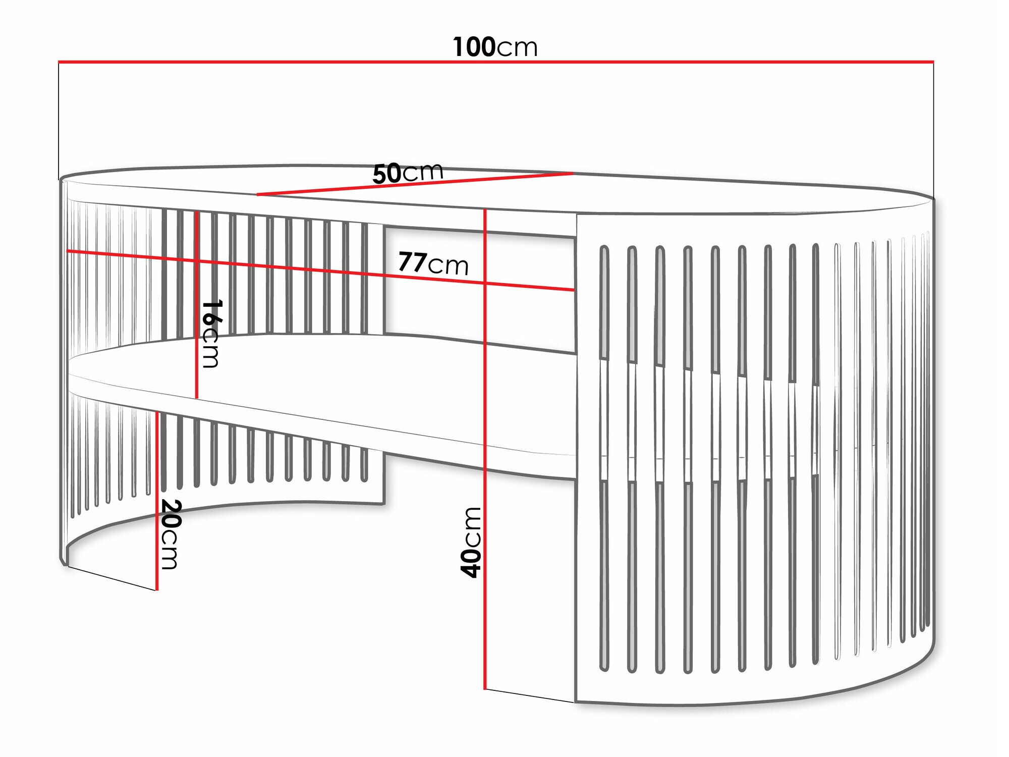 Sófaborð Civer IV (Gylltur + Hvítur)
