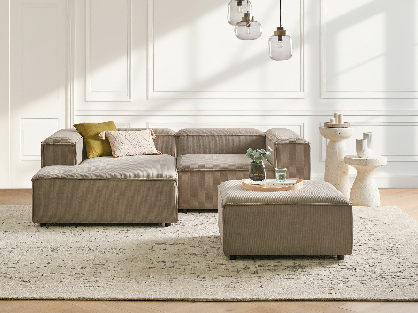 Bólstrað húsganasett Serophi 105 (Taupe)
