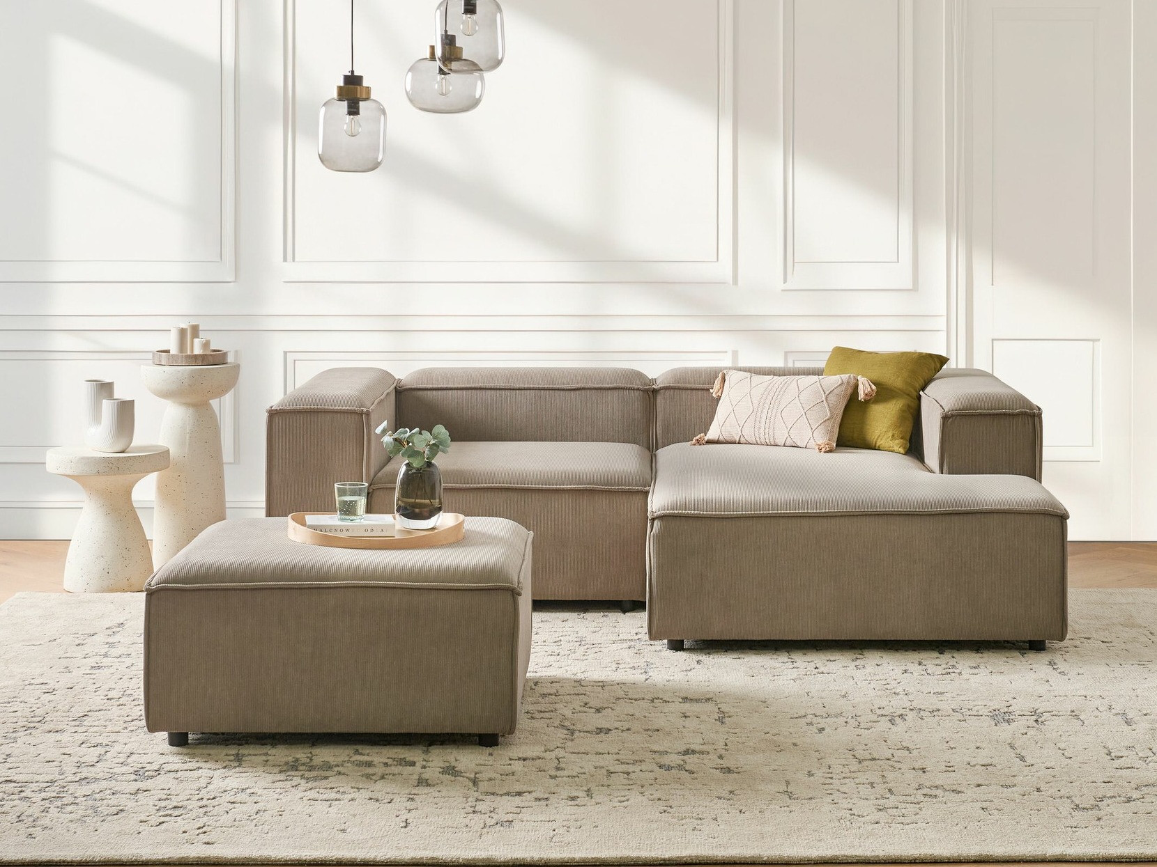 Bólstrað húsganasett Serophi 105 (Taupe)