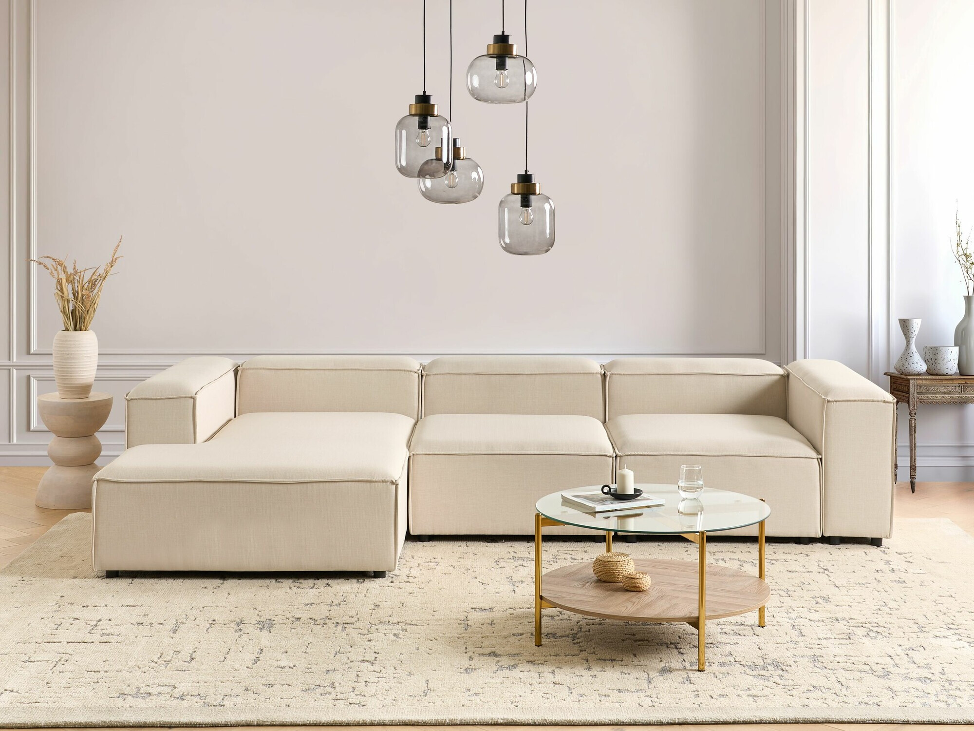 Einingahornsófi Serophi 106 (Beige)