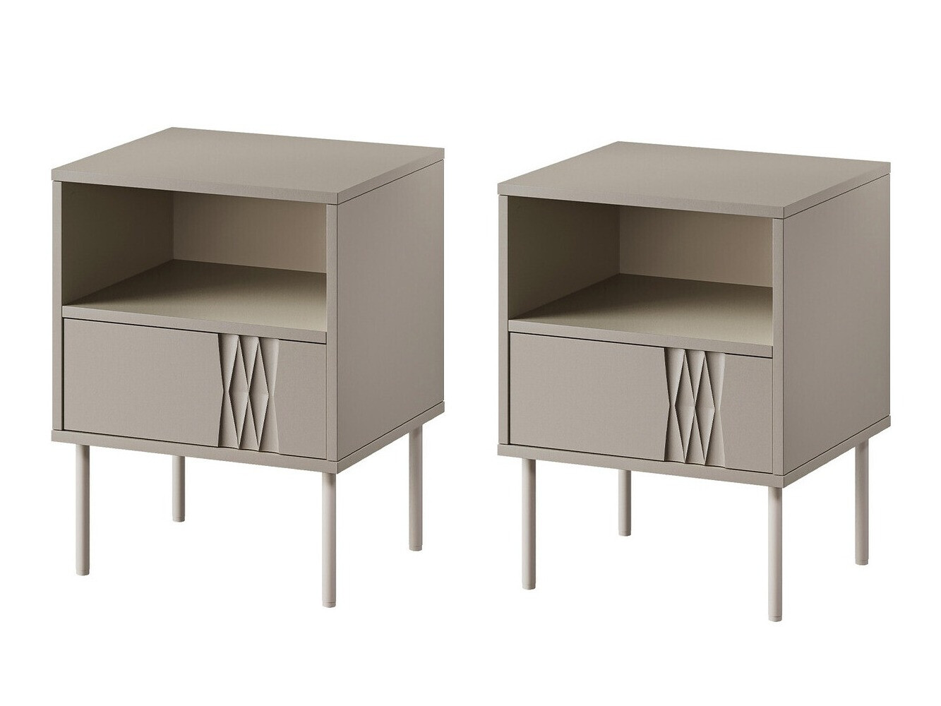 Sett af náttborðum Tolete 106 (Beige)