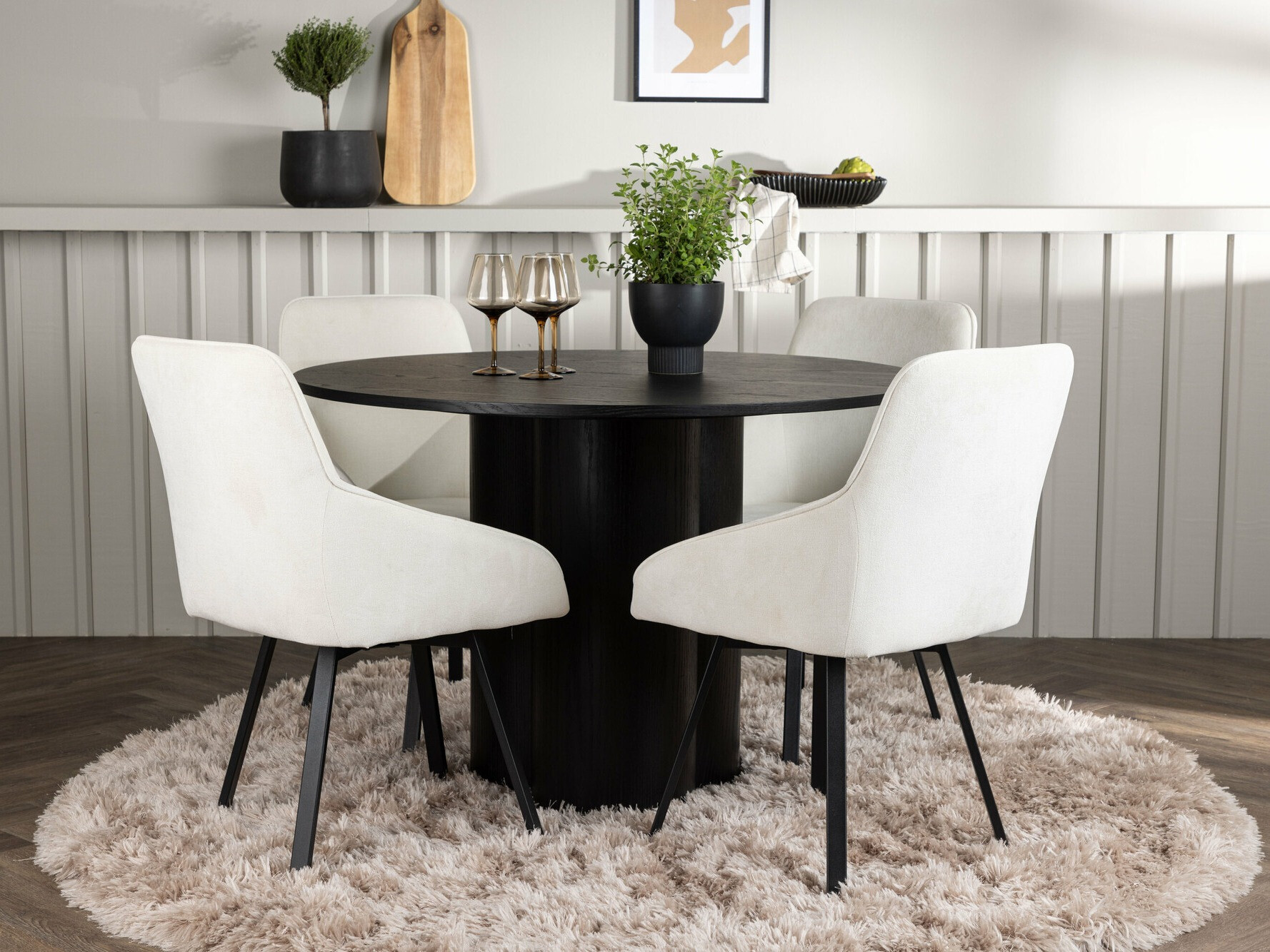 Borðstofusett Dallas 5008 (Svartur)