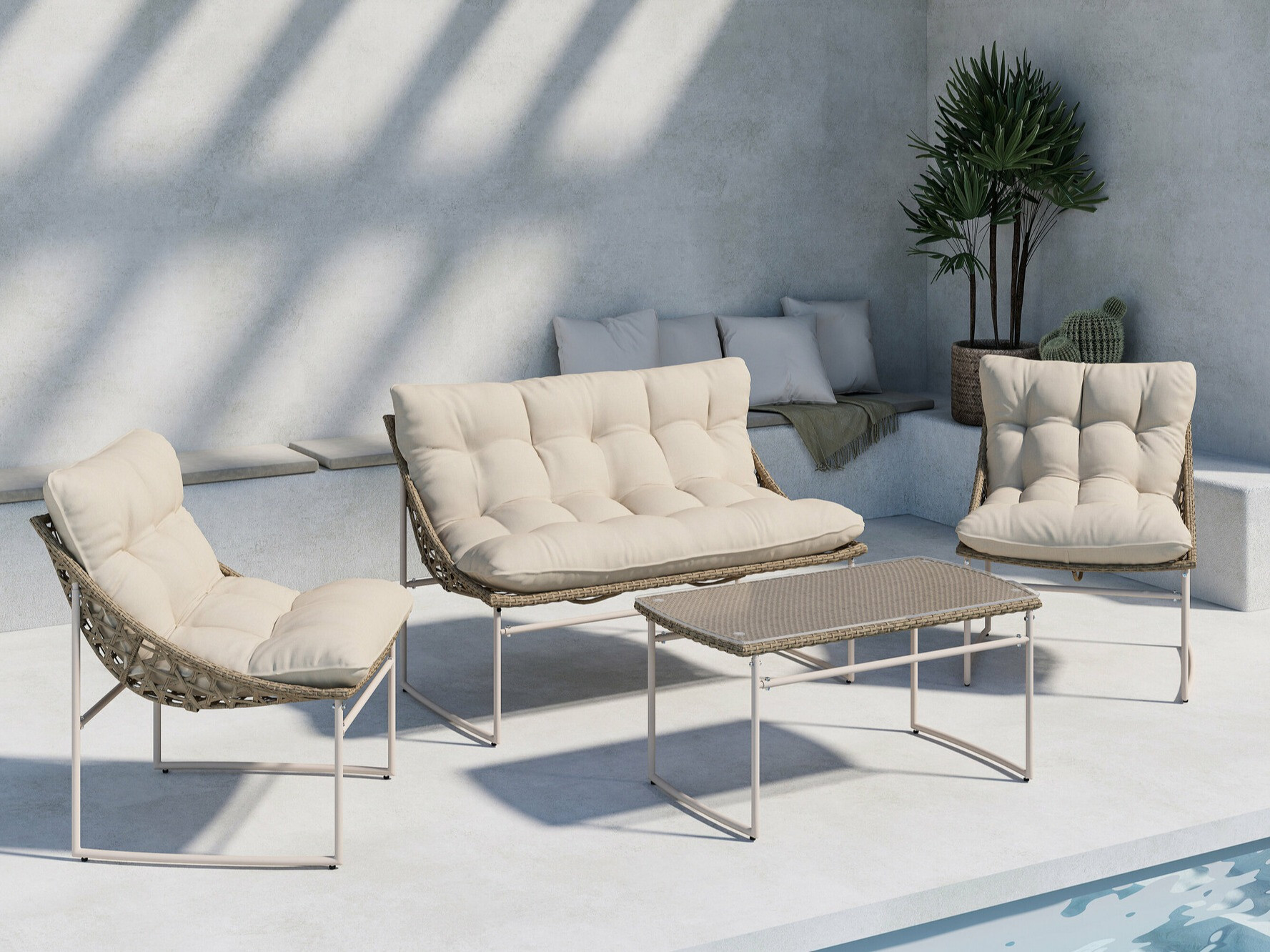 Útihúsgagnasett Dallas 4732 (Beige)