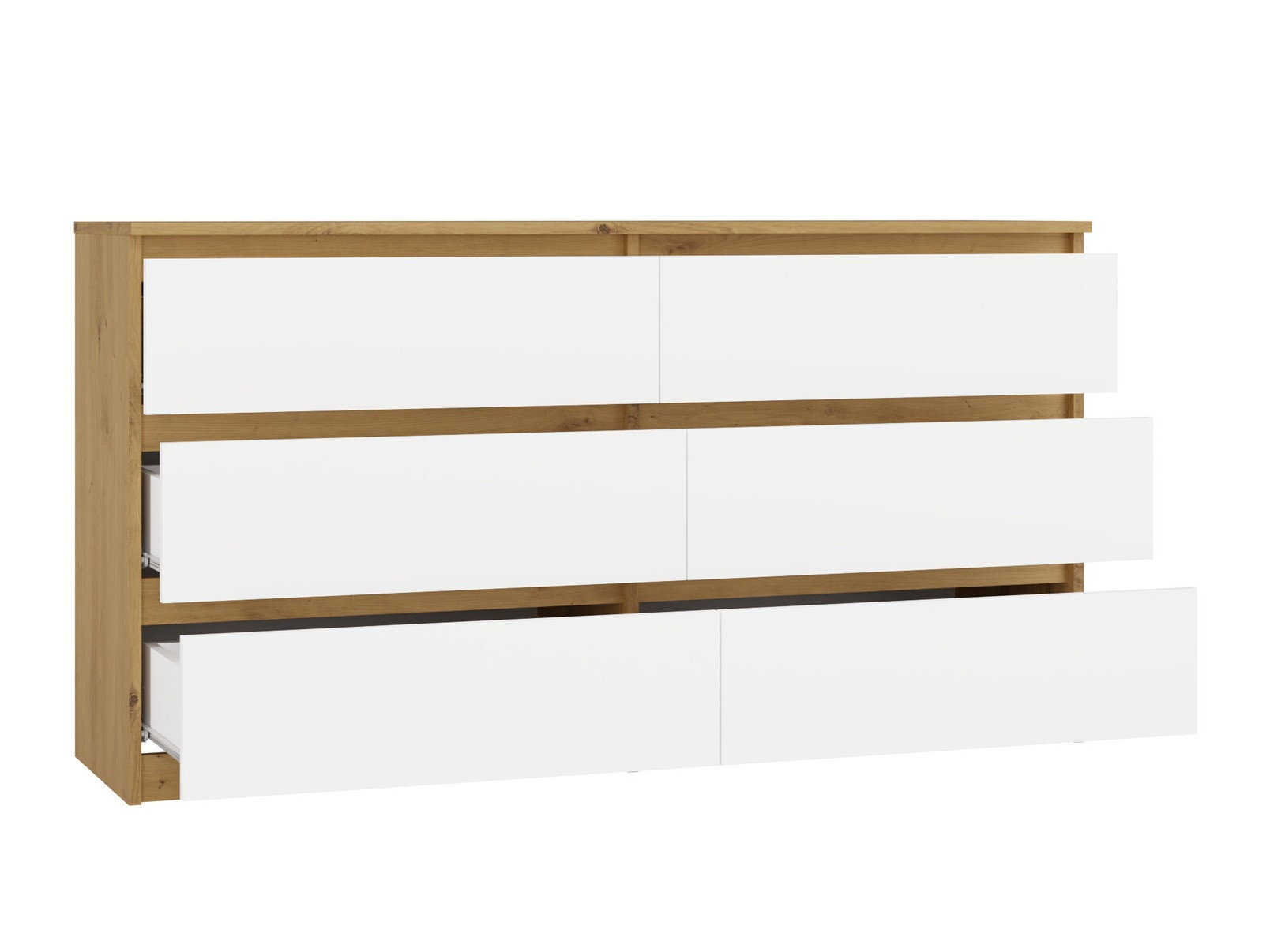 Kommóða Elbvelu 102 (Artisan-eik + Hvítur)