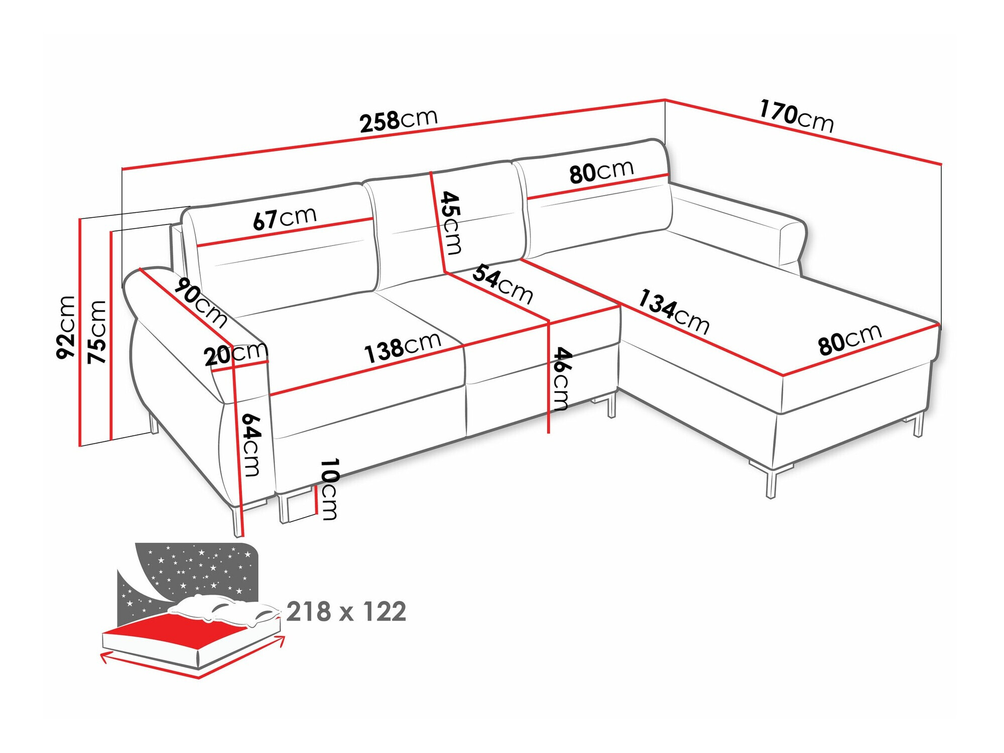 Horn­sófi Stonecrest 103 (Sierra 748)