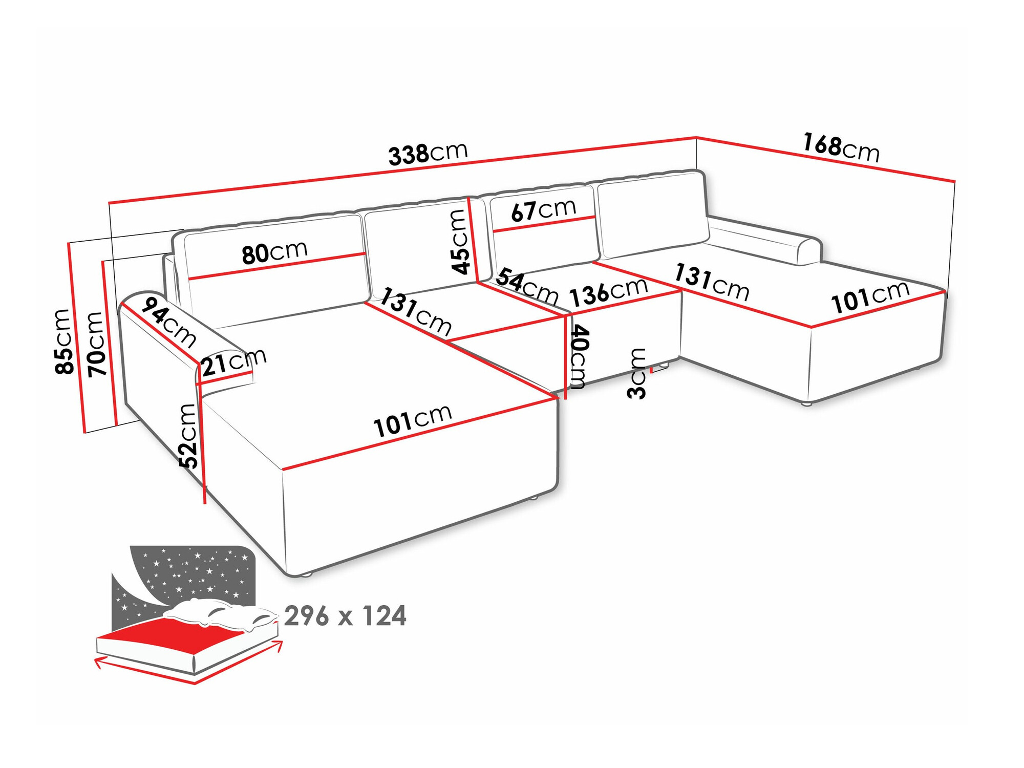 Horn­sófi Stonecrest 106 (Sierra 744)