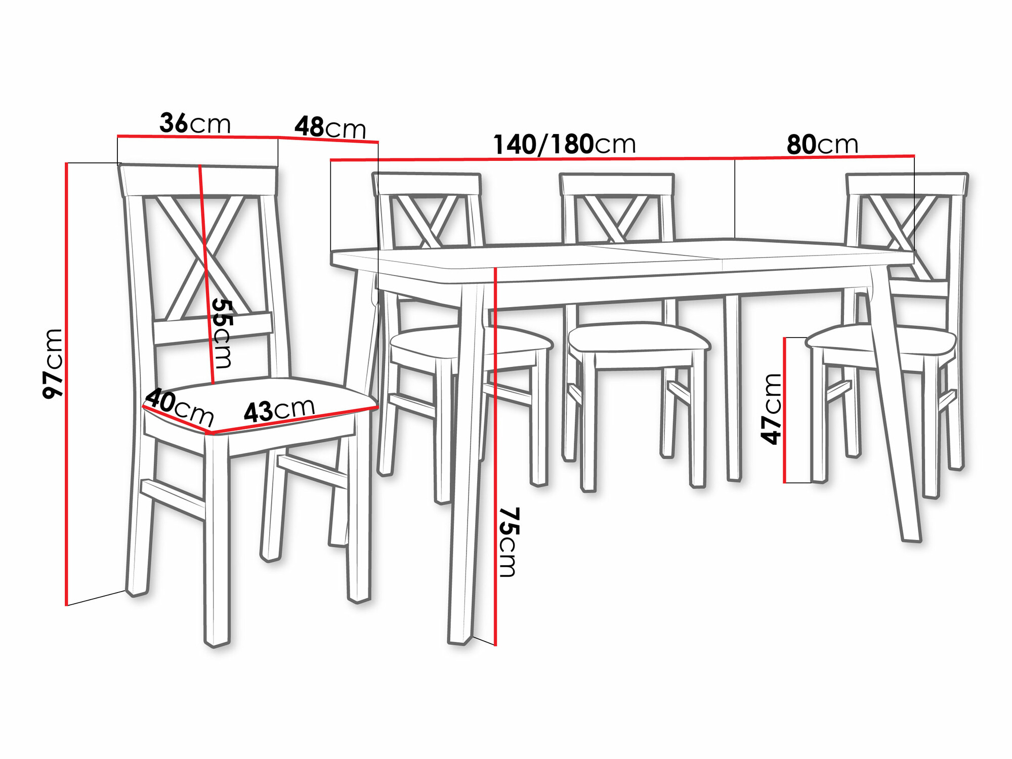 Borðstofusett Victorville 373