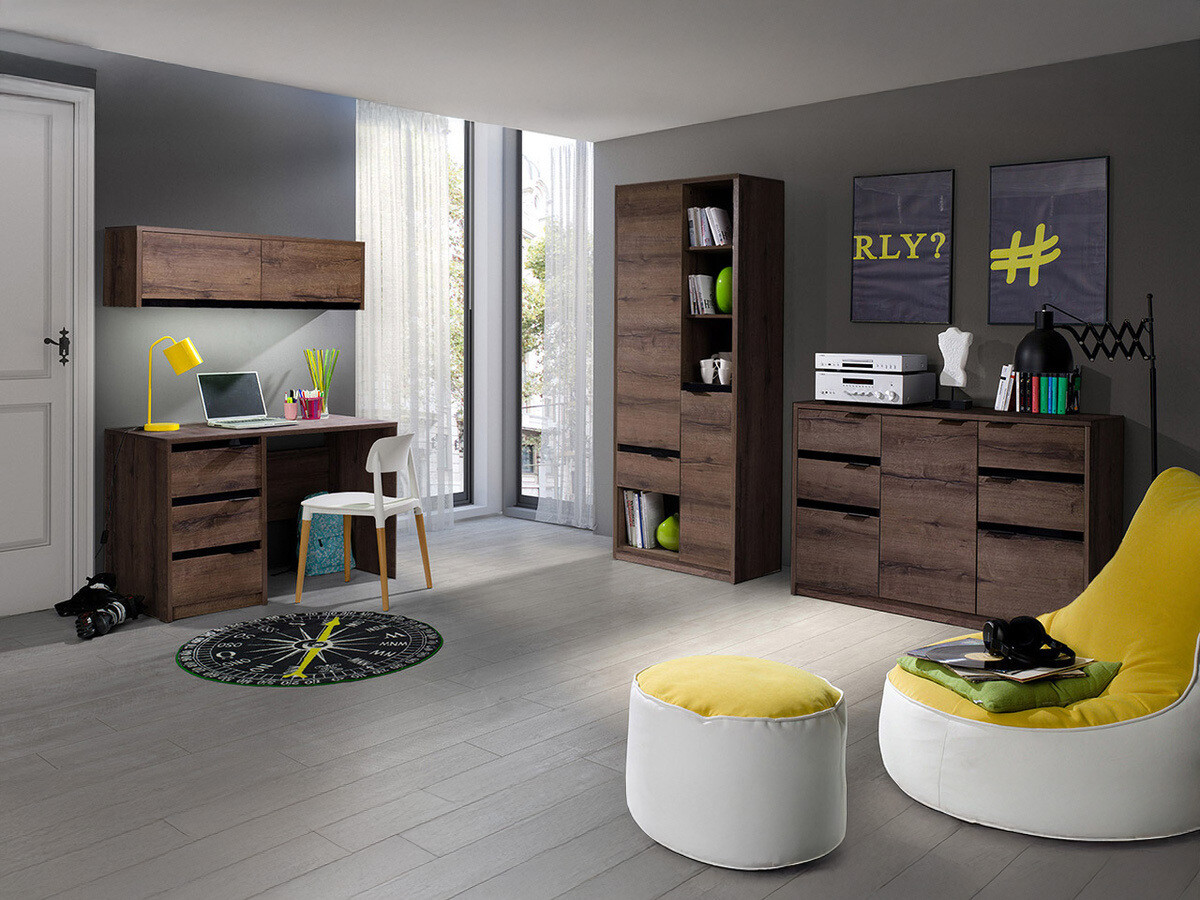 Heimaskrifstofusett Fivelbo 116 (Monastery-eik + Svart háglans)