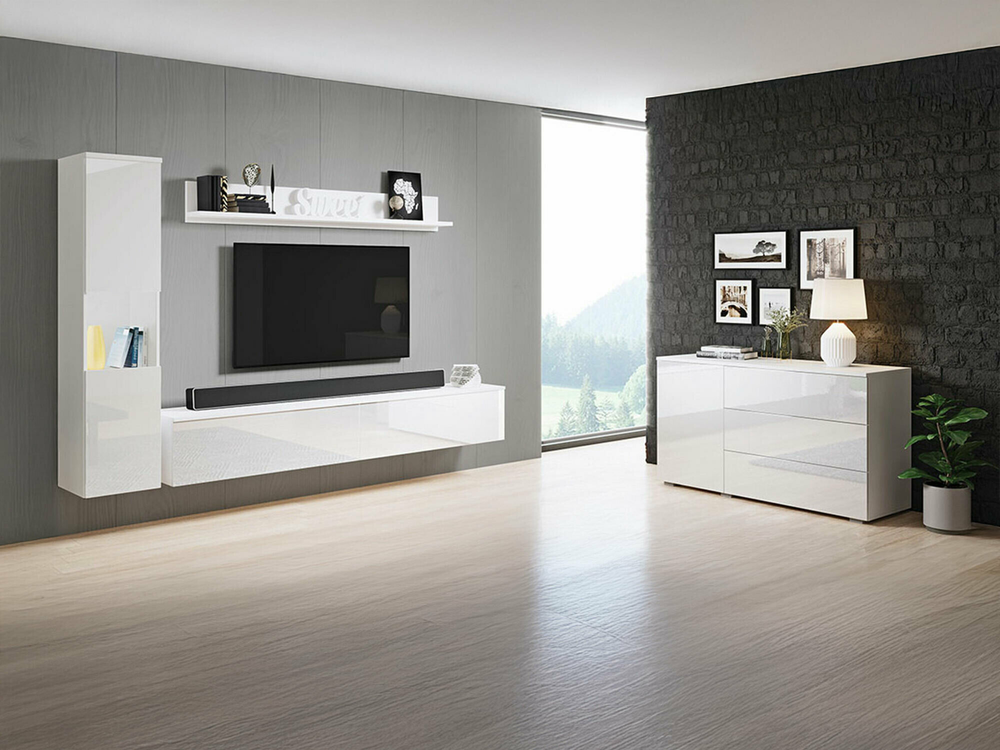 Stofusett Sarasota 132 (Hvítur + Hvítt háglans)