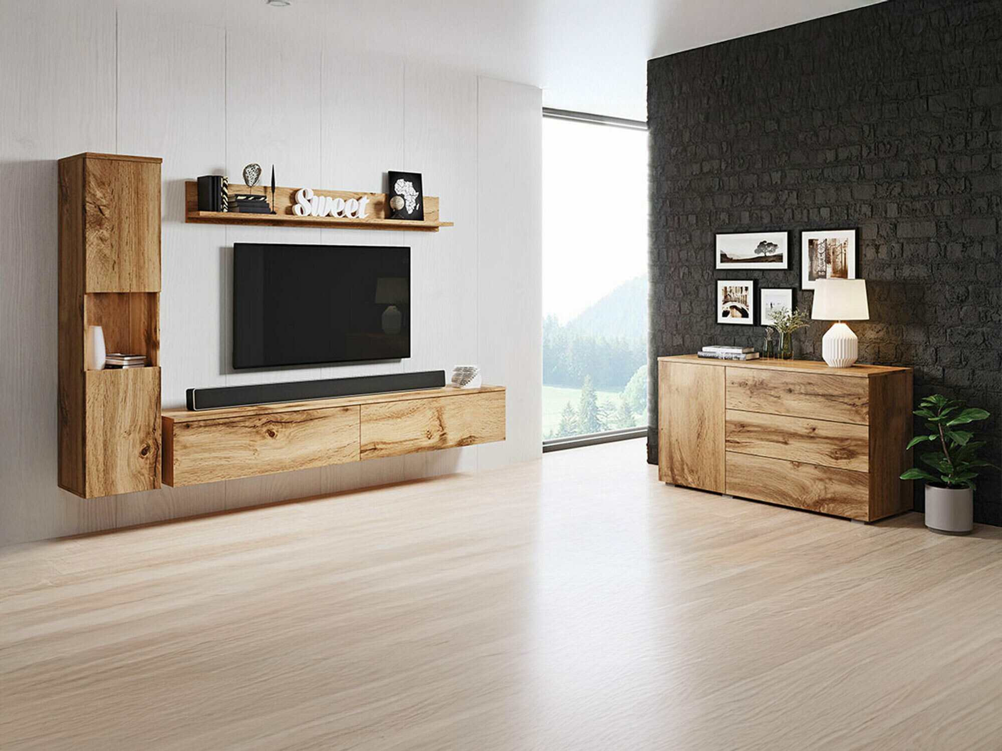 Stofusett Sarasota 132 (Wotan-eik)