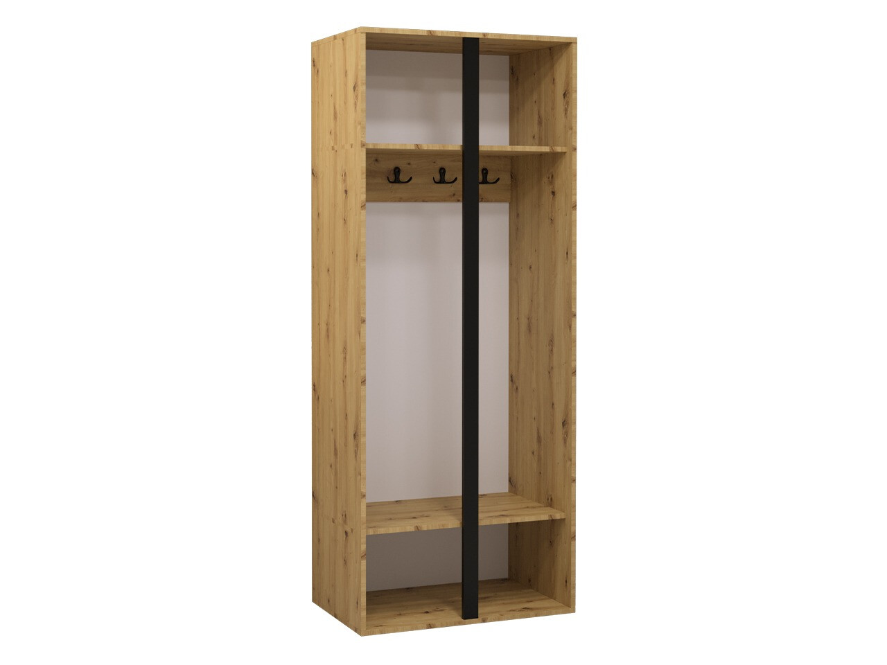 Fataskápur Pinis (Artisan-eik + Svartur)